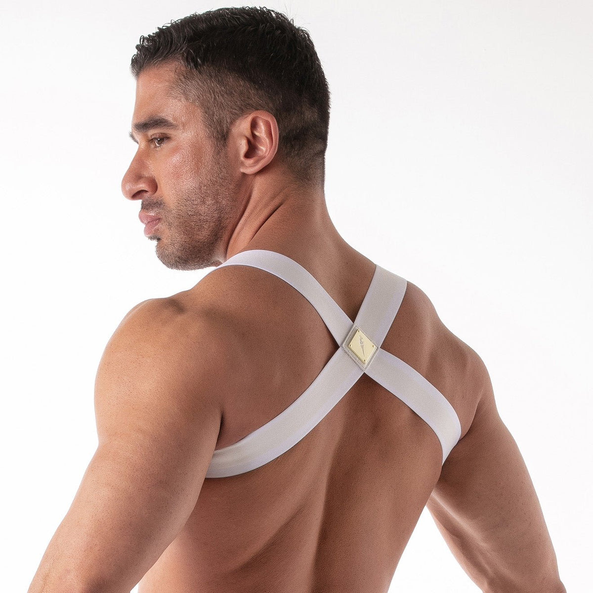 Klassisches Fetisch-Harness Weiß-1