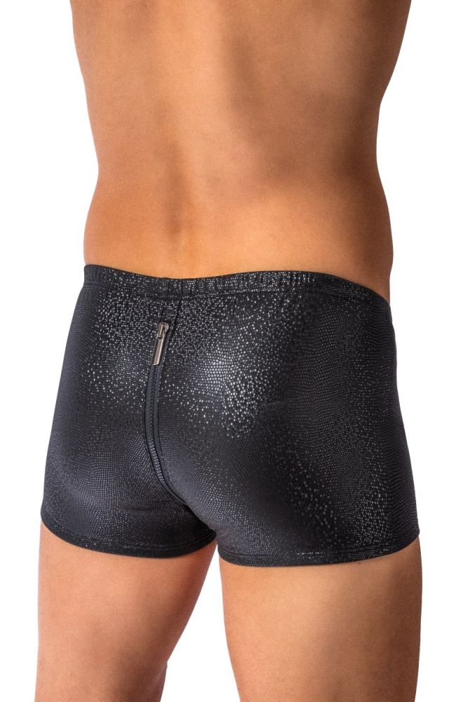Zipped Pants M2616 – Boxershorts schwarz mit Reißverschluss und Bubble-Struktur - MANSTORE - Shop Deutschland Noodosz