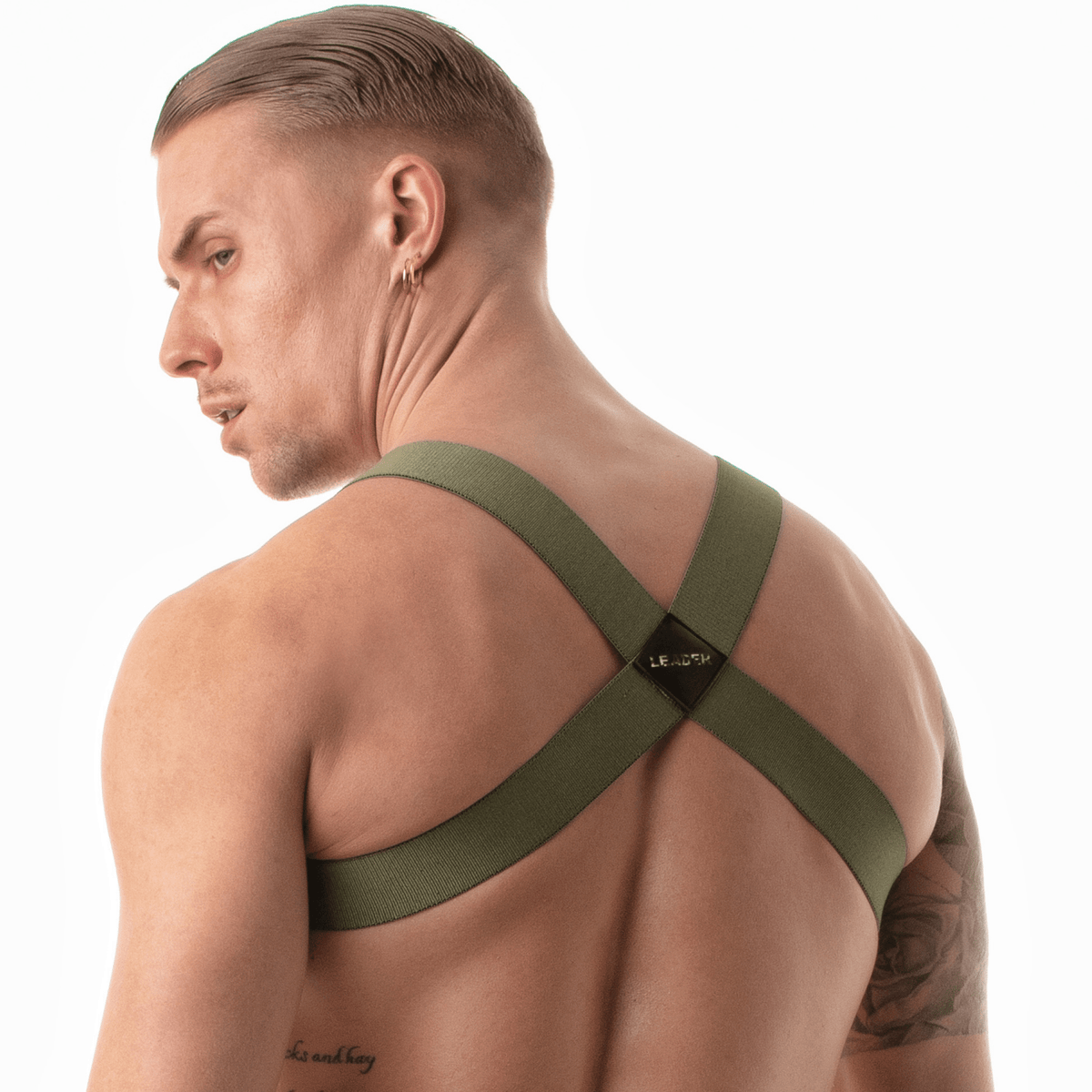 Klassisches Fetisch-Harness Khaki-1