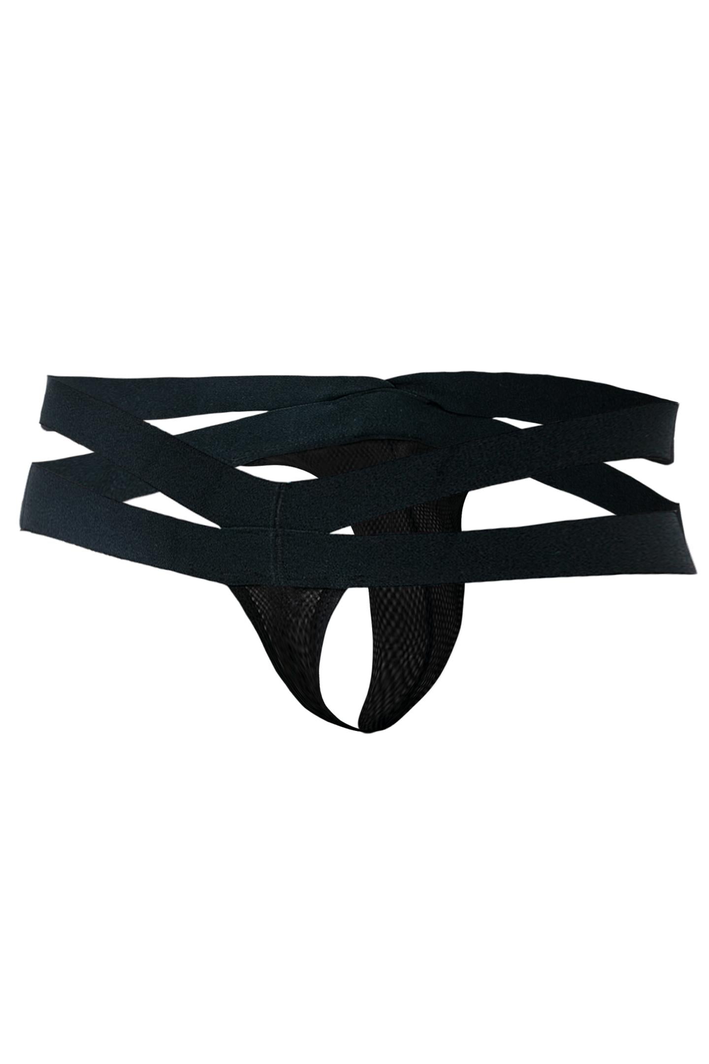 schwarzer Cross String mit Netz RAV105 - XL-1