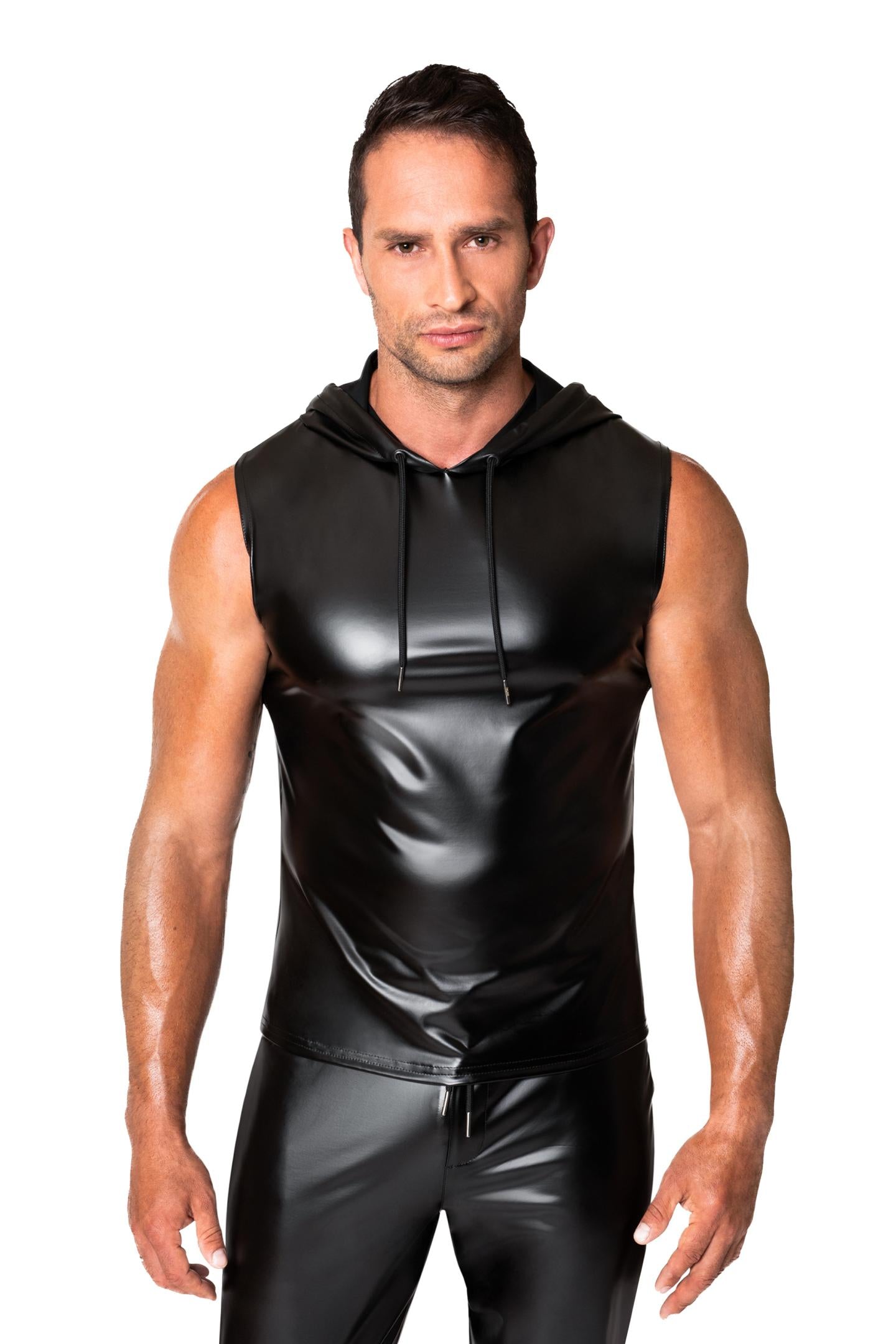 ärmelloses Kapuzenshirt H081 - 3XL - Noir Handmade Men - Shop Deutschland Noodosz