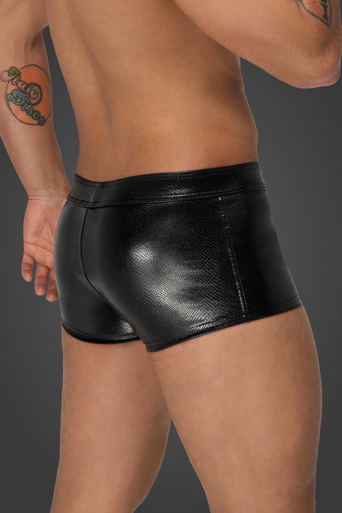 Snake wetlook Shorts H069 - 3XL - Noir Handmade Men - Shop Deutschland Noodosz