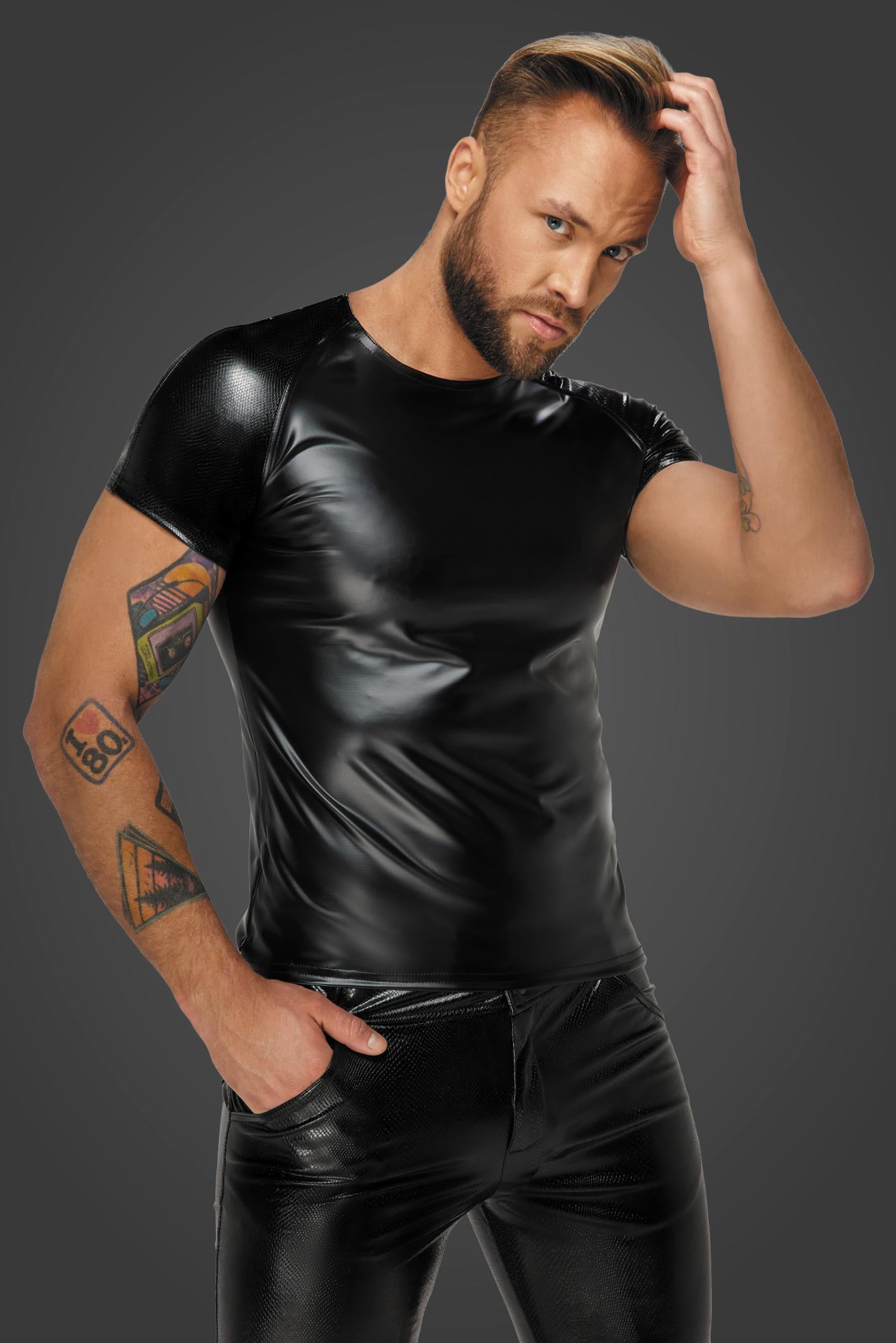 Herren T-Shirt H070 - 3XL - Noir Handmade Men - Shop Deutschland Noodosz