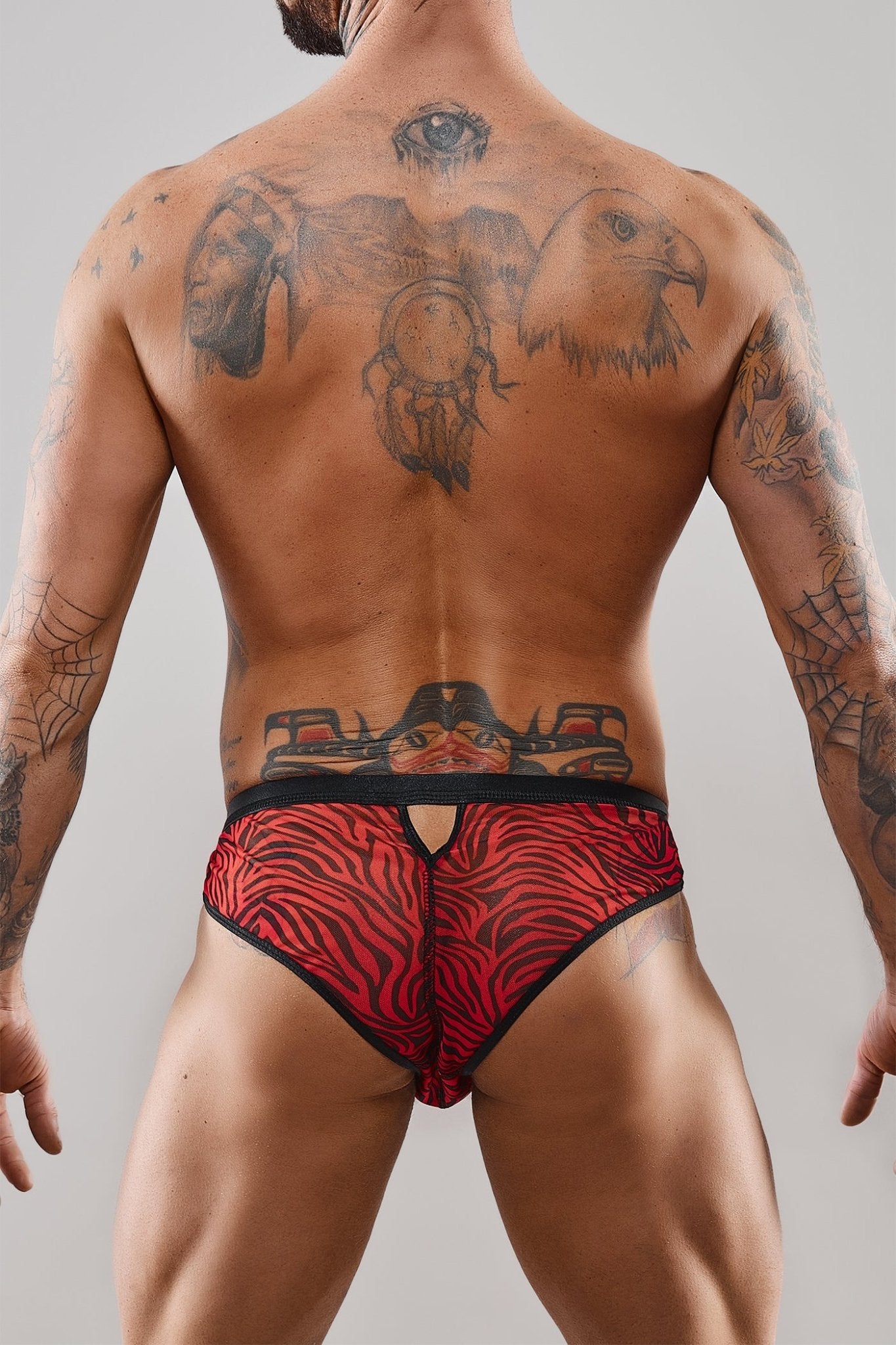 Netz-Slip REAndres001 schwarz/rot - 2XL - Regnes Fetish Planet - Shop Deutschland Noodosz