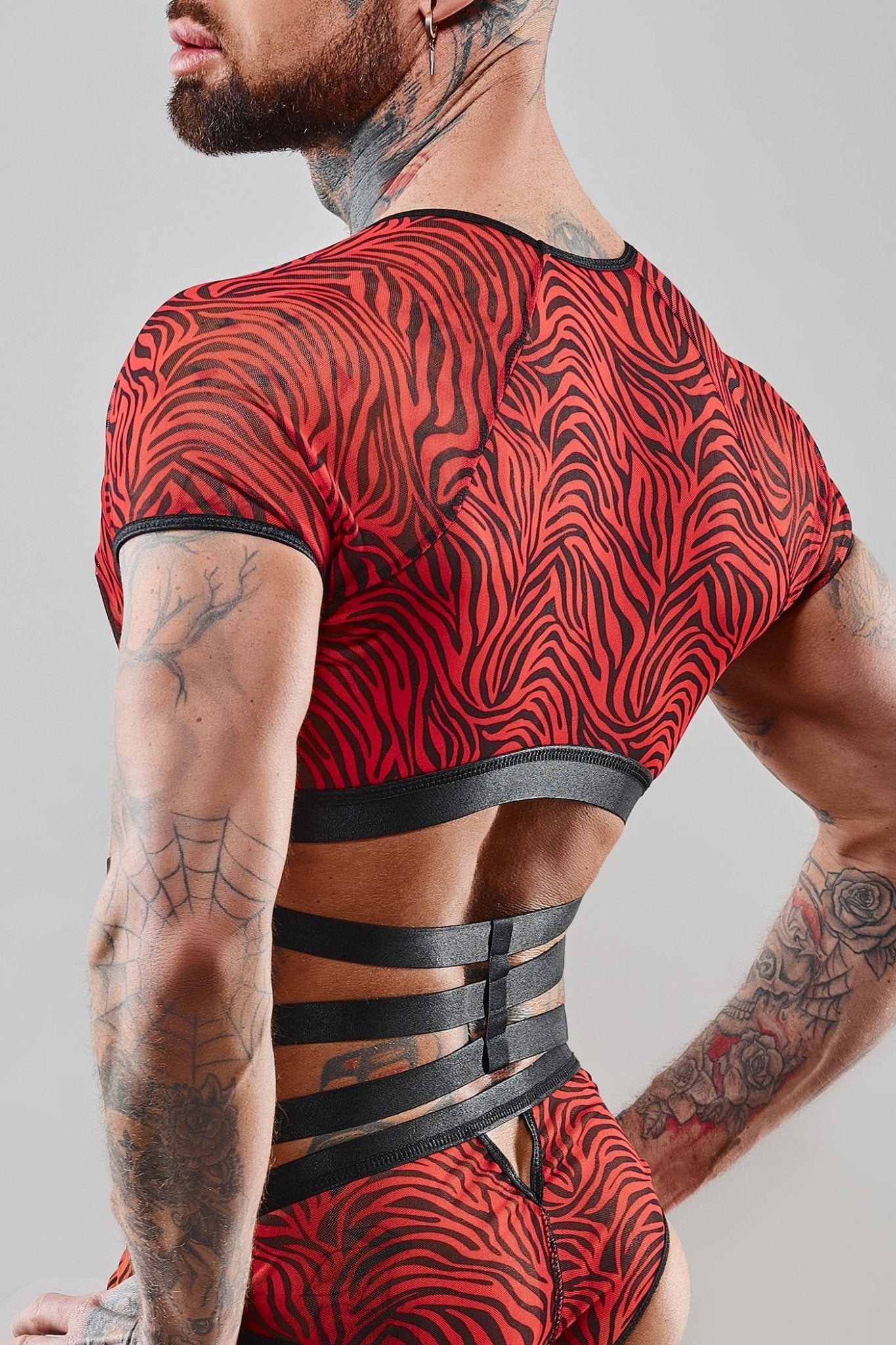 Harness T-Shirt RERodrigo001 schwarz/rot - 2XL - Regnes Fetish Planet - Shop Deutschland Noodosz