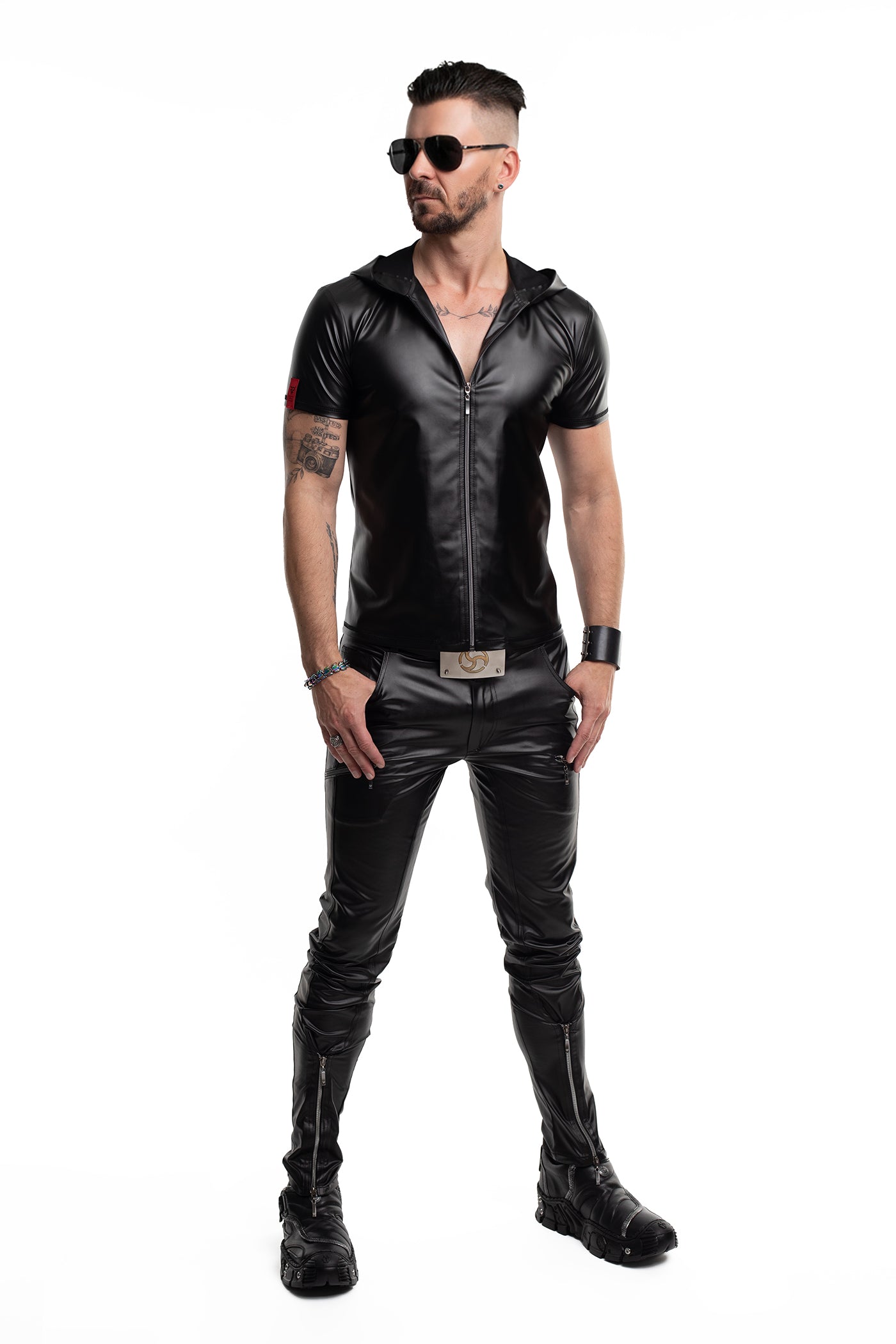 Herren Kapuzen T-Shirt RMEttore001 schwarz - 2XL - Regnes Fetish Planet - Shop Deutschland Noodosz