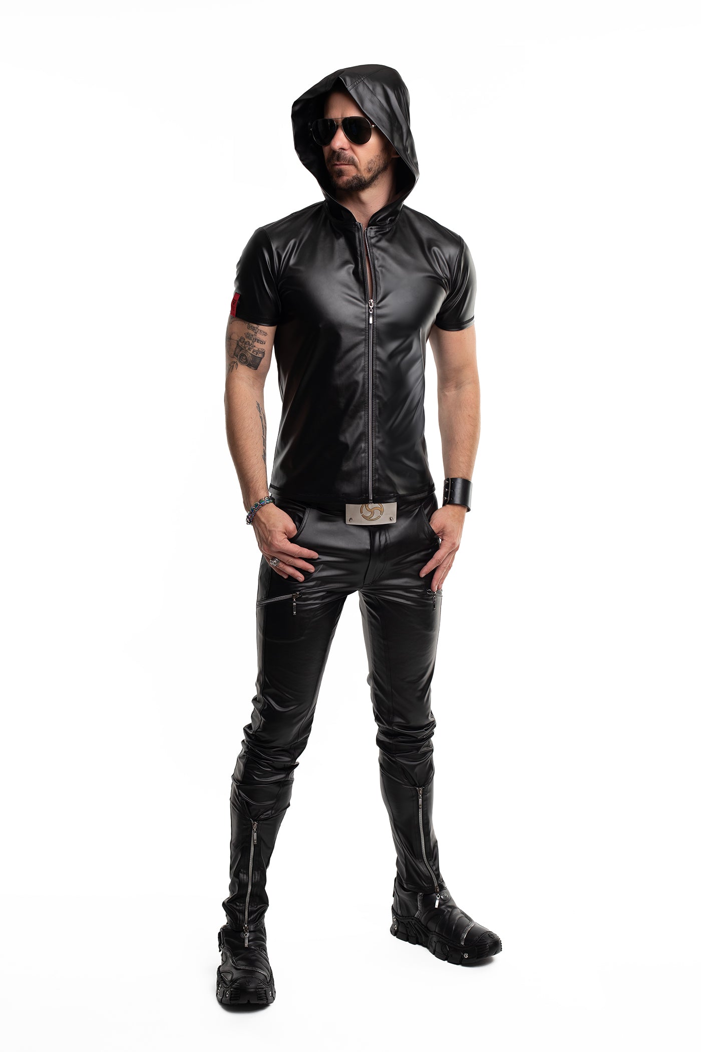 Herren Kapuzen T-Shirt RMEttore001 schwarz - 2XL - Regnes Fetish Planet - Shop Deutschland Noodosz