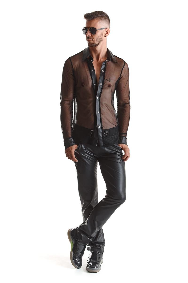 Herren Hemd RMCesare001 schwarz - 5XL - Regnes Fetish Planet - Shop Deutschland Noodosz