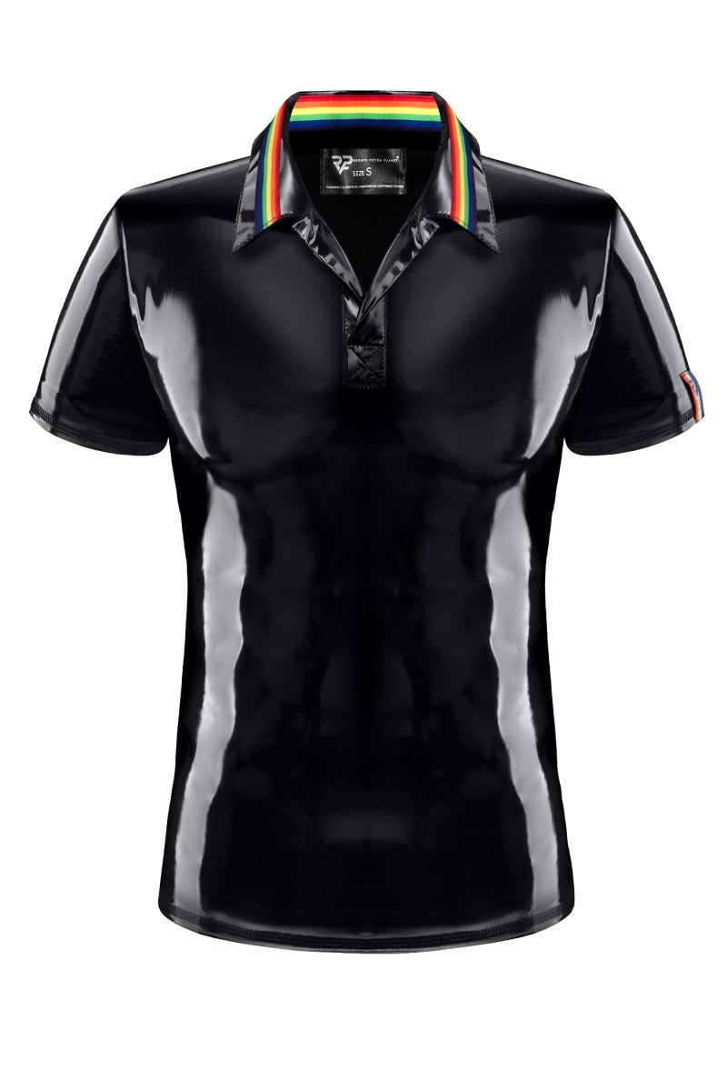PVC Polo Shirt RMRaffaeleRBW schwarz - 2XL - Regnes Fetish Planet - Shop Deutschland Noodosz