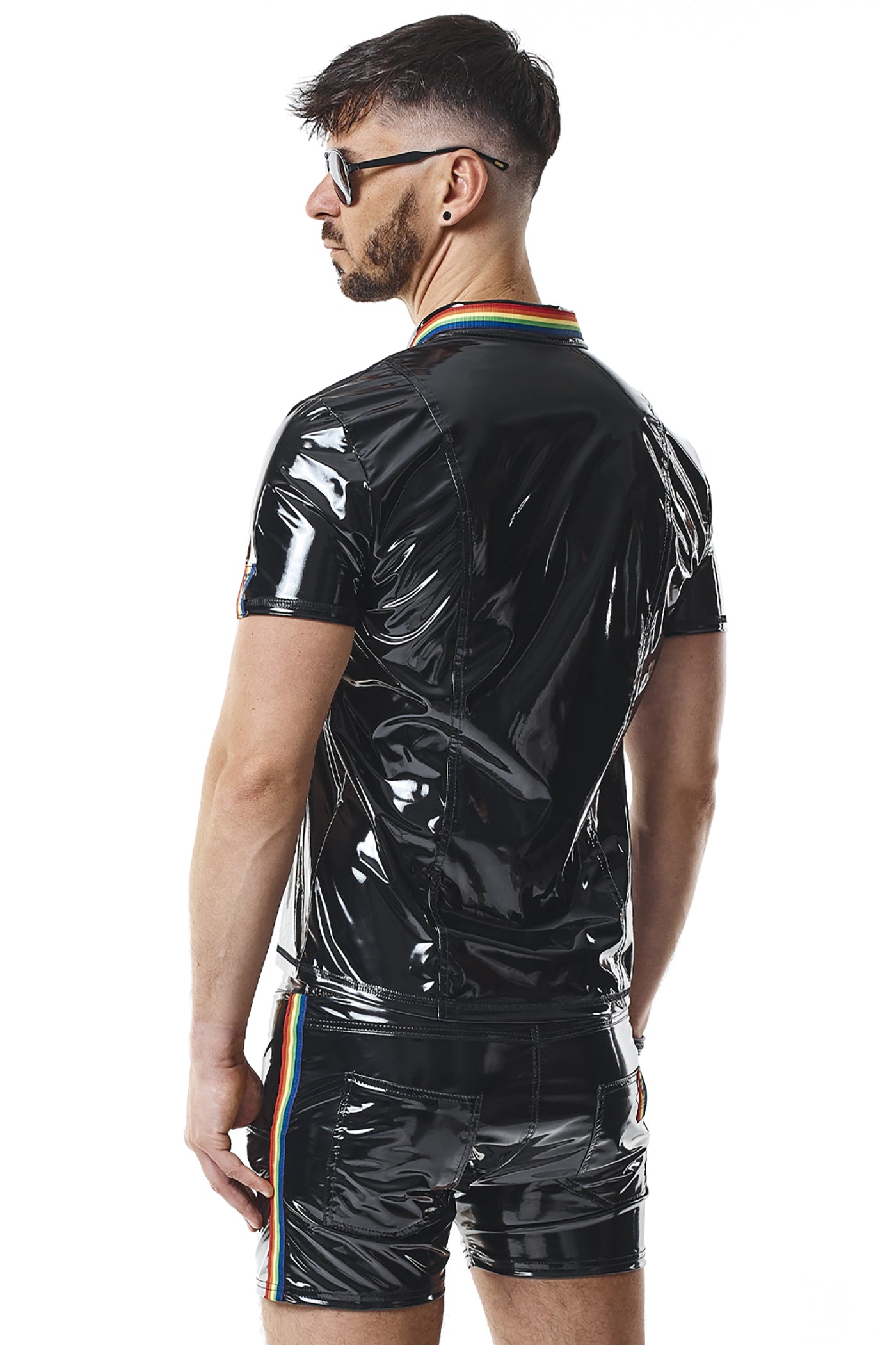 PVC Herren Polo Shirt RMRemigioRBW schwarz - 2XL - Regnes Fetish Planet - Shop Deutschland Noodosz