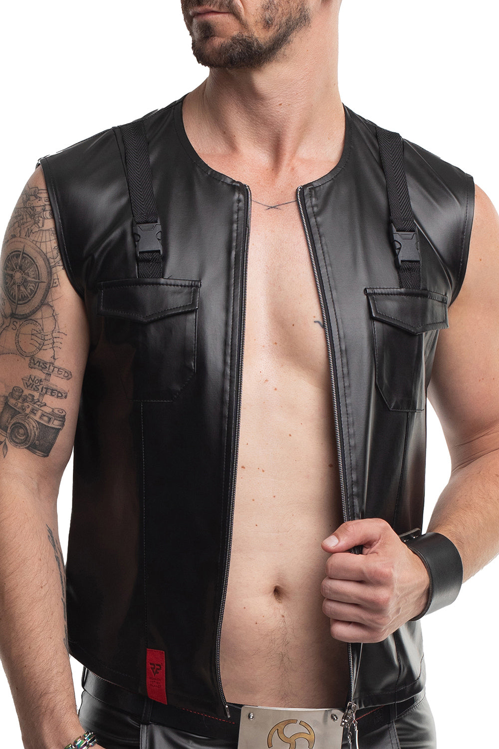 Herren Weste RMCamillo001 schwarz - 2XL - Regnes Fetish Planet - Shop Deutschland Noodosz