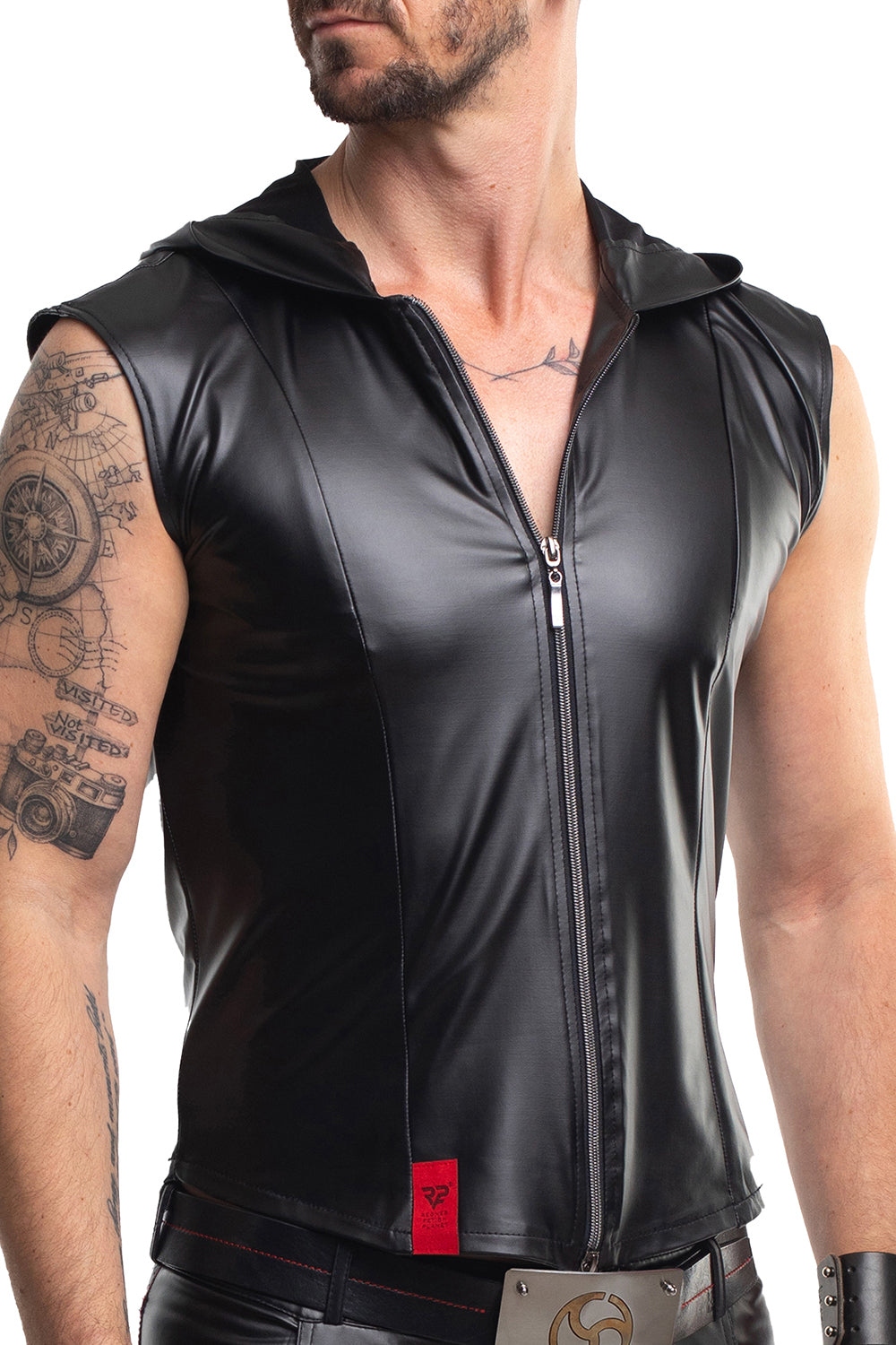 Herren Weste RMDario001 schwarz - 2XL - Regnes Fetish Planet - Shop Deutschland Noodosz