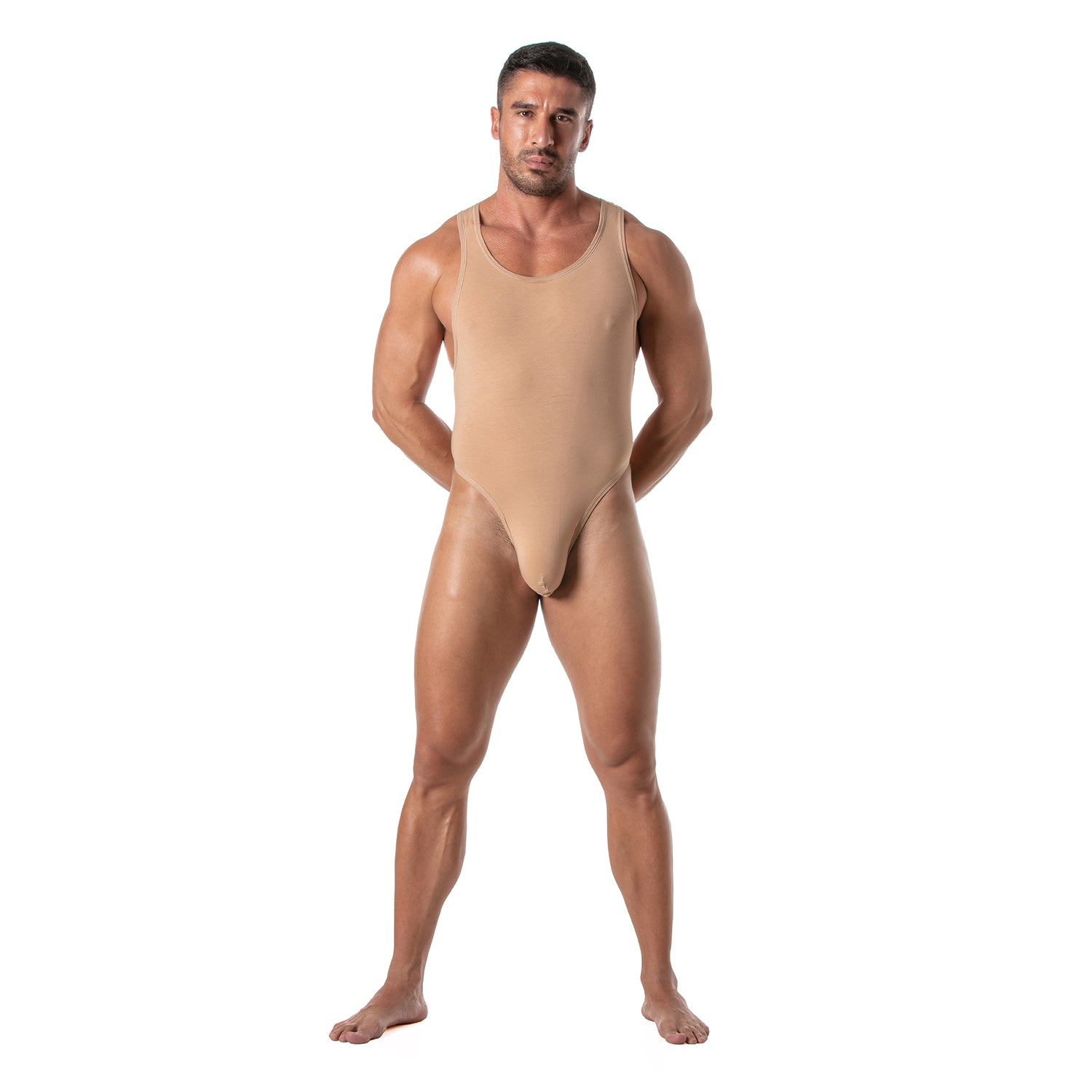 Hautfarbener Bodythong
