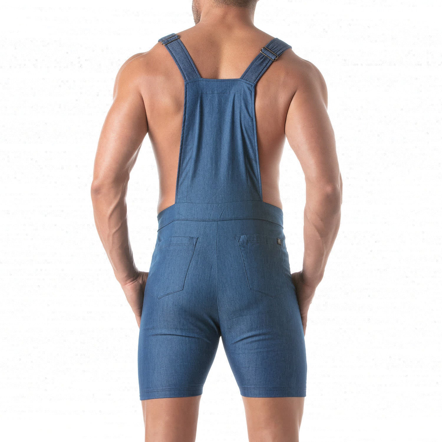 Latz-Shorts aus hellem Denim