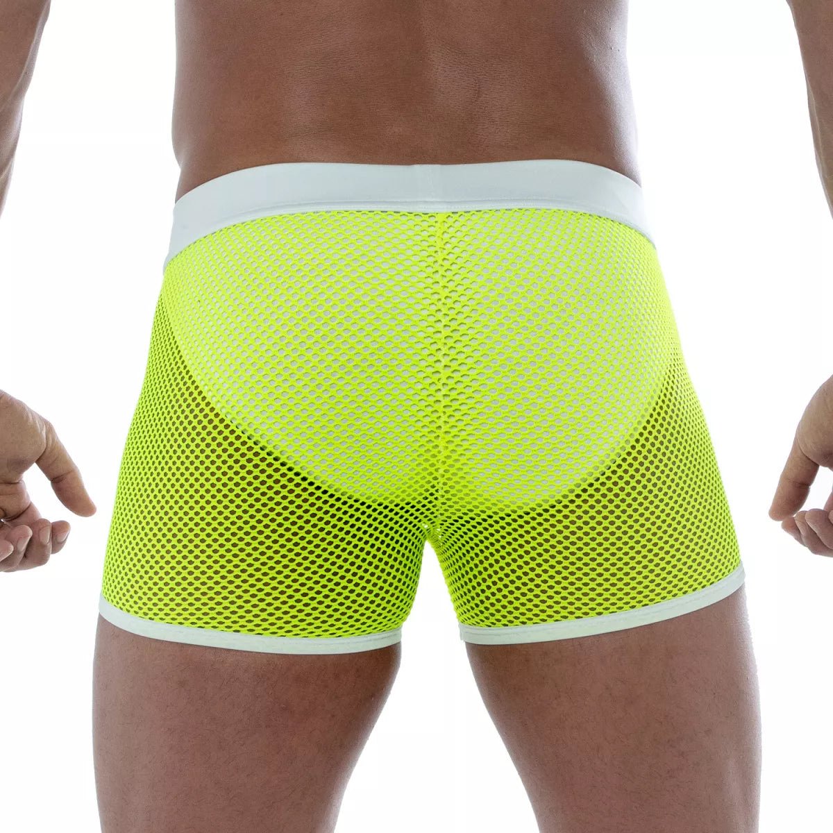 Neon-Shorts aus transparentem Mesh – Gelb - TOF Paris - Shop Deutschland Noodosz