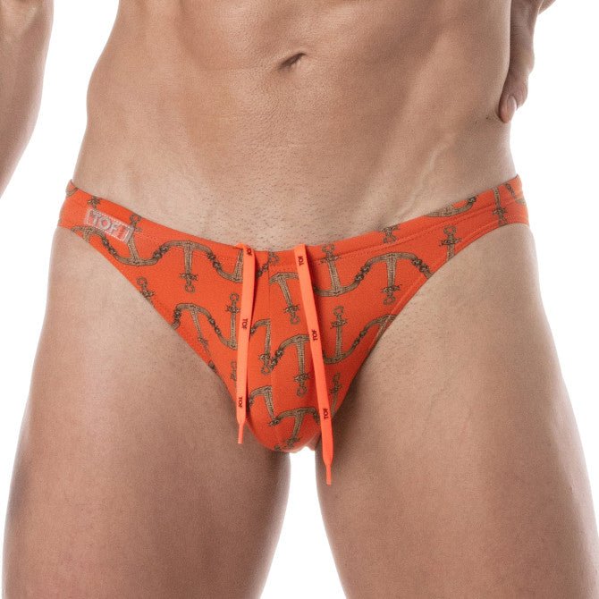 Bedruckte Badehose, Badeslip – Orange - TOF Paris - Shop Deutschland Noodosz