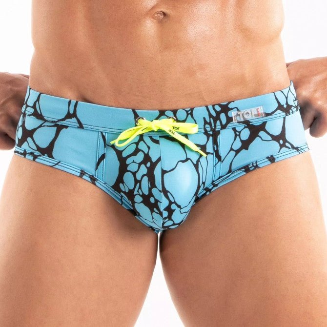 Bedruckter Badehose, Badeslip – Blau - TOF Paris - Shop Deutschland Noodosz