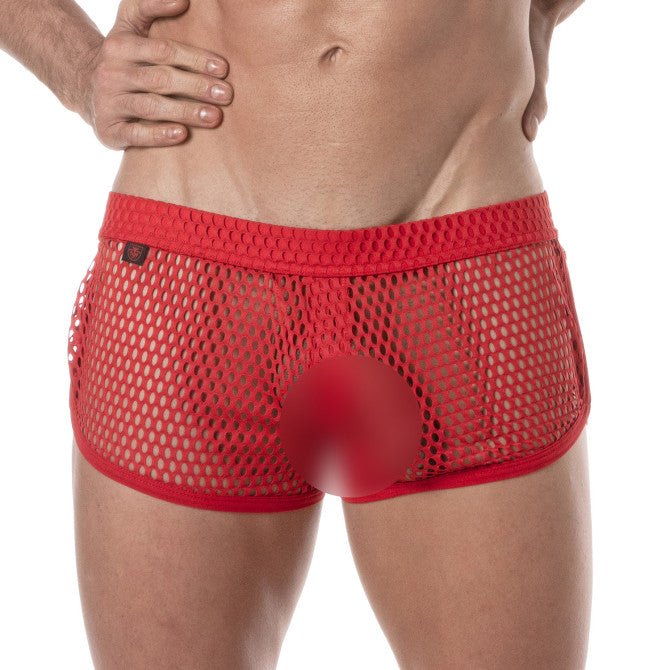 Provokante, transparente Herren - Mini - Shorts – Rot - TOF Paris - Shop Deutschland Noodosz