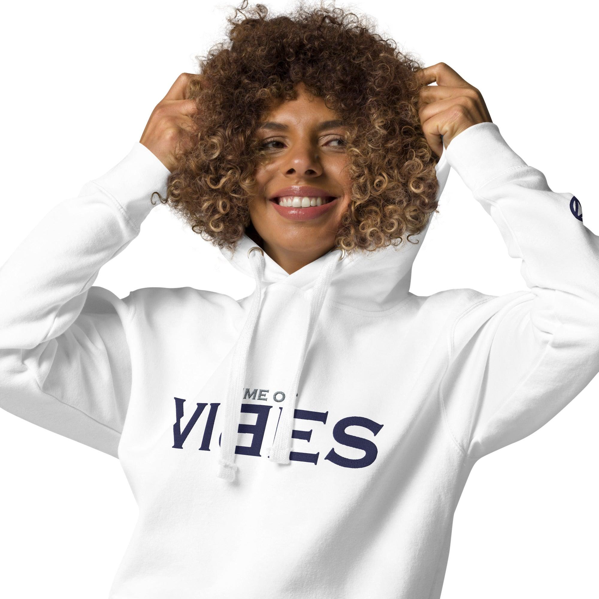 TOV Hoodie | VIBES (Weiß/Blau) * Unisex - Time Of Vibes - Shop Deutschland Noodosz