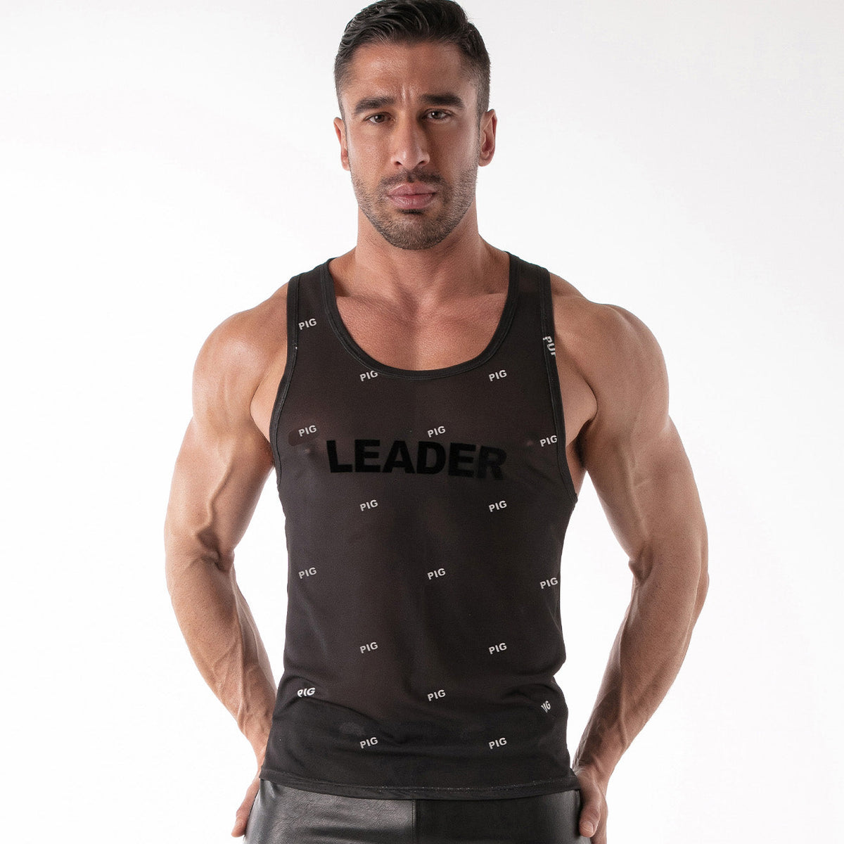 ID Mesh-Tanktop – Pig Black-0