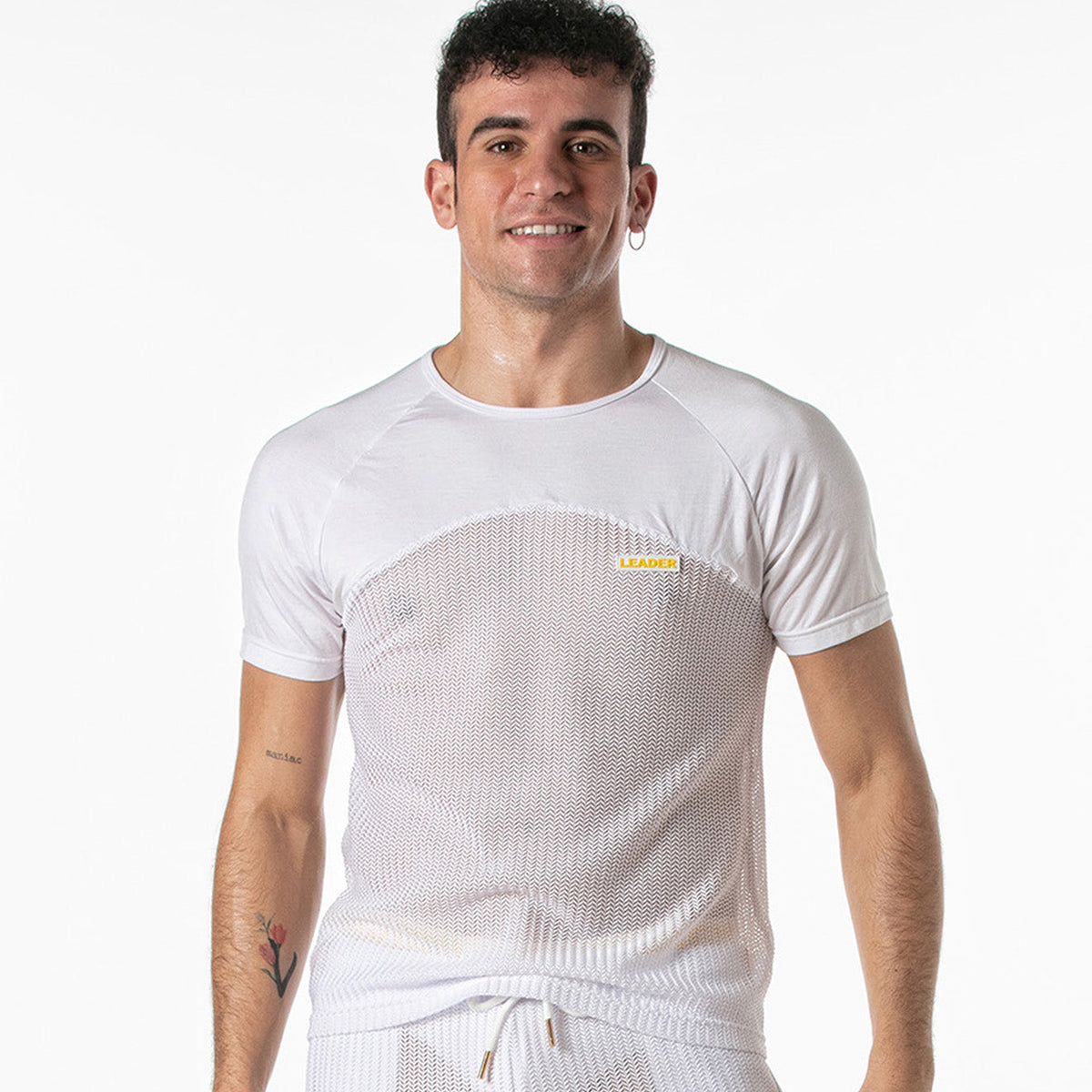 Invictus Mesh-T-Shirt Weiß-0
