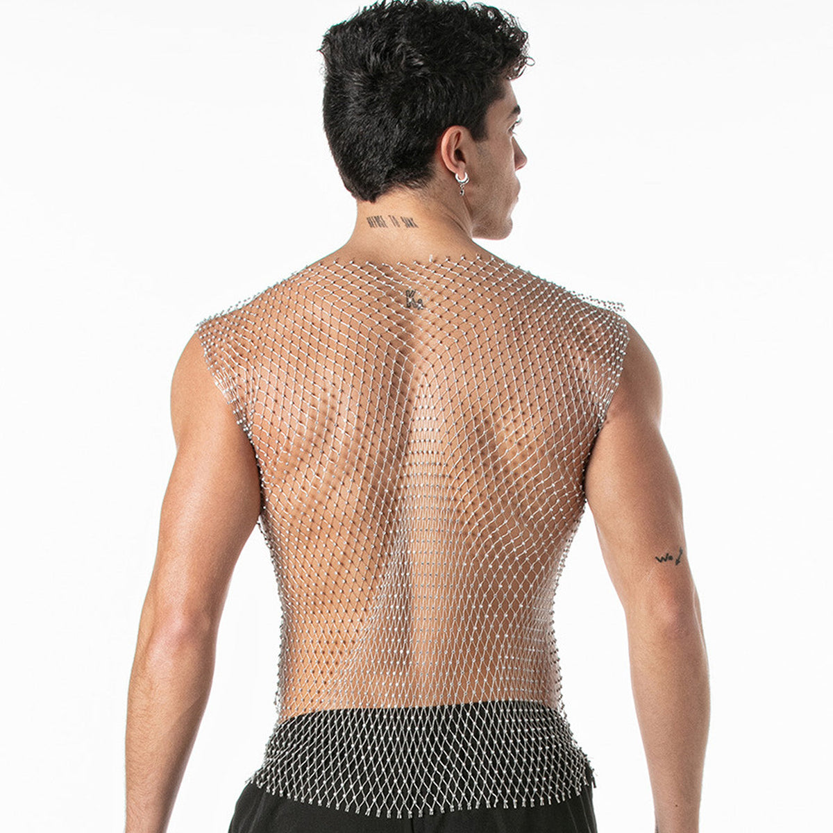 Mesh-Party-Tanktop Silber-1