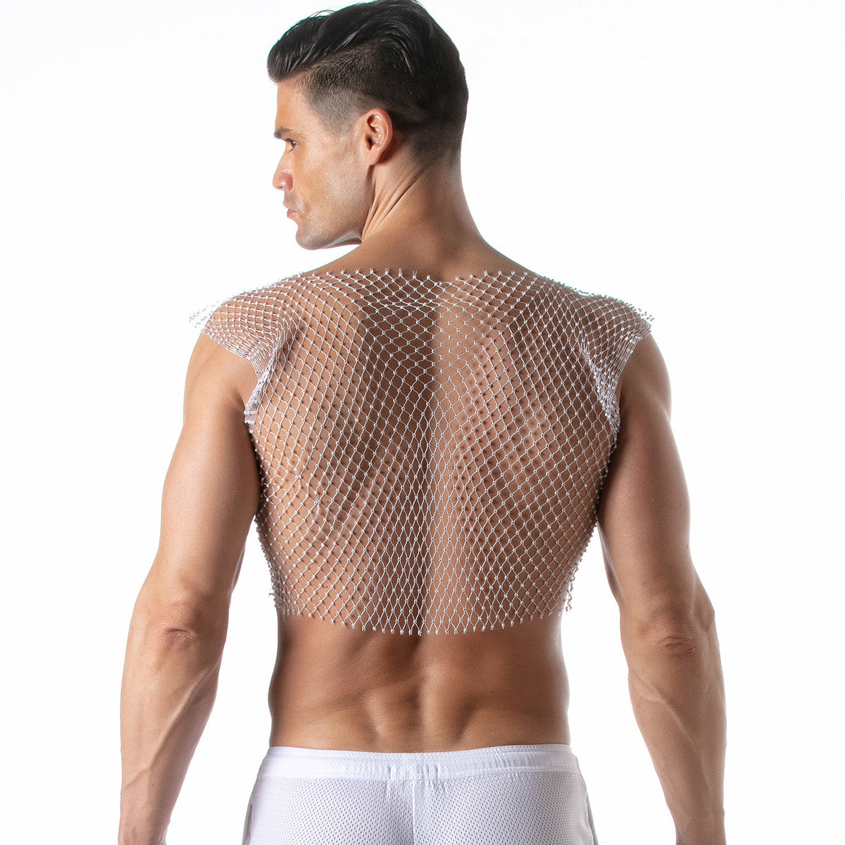 Mesh-Party-Tanktop, Weiß-1