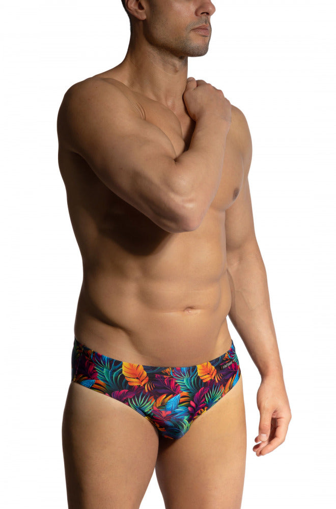 Beachbrief BLU2450 – Badeslip mit Blätter-Print