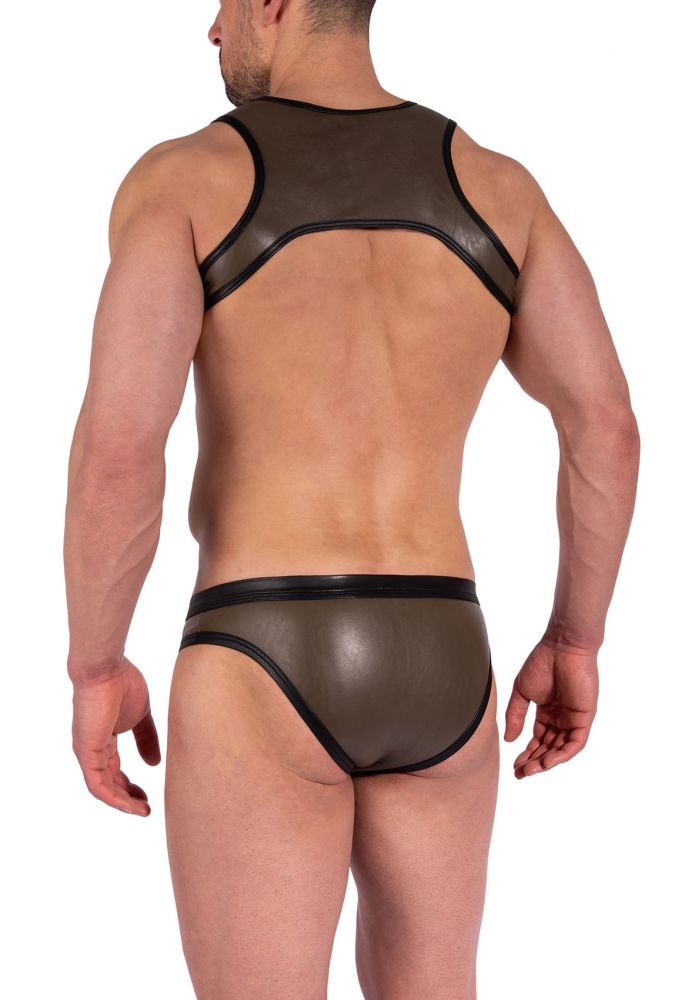 Cropped Top M2370 – bauchfreies Herren-Tanktop in Kunstleder-Optik - MANSTORE - Shop Deutschland Noodosz