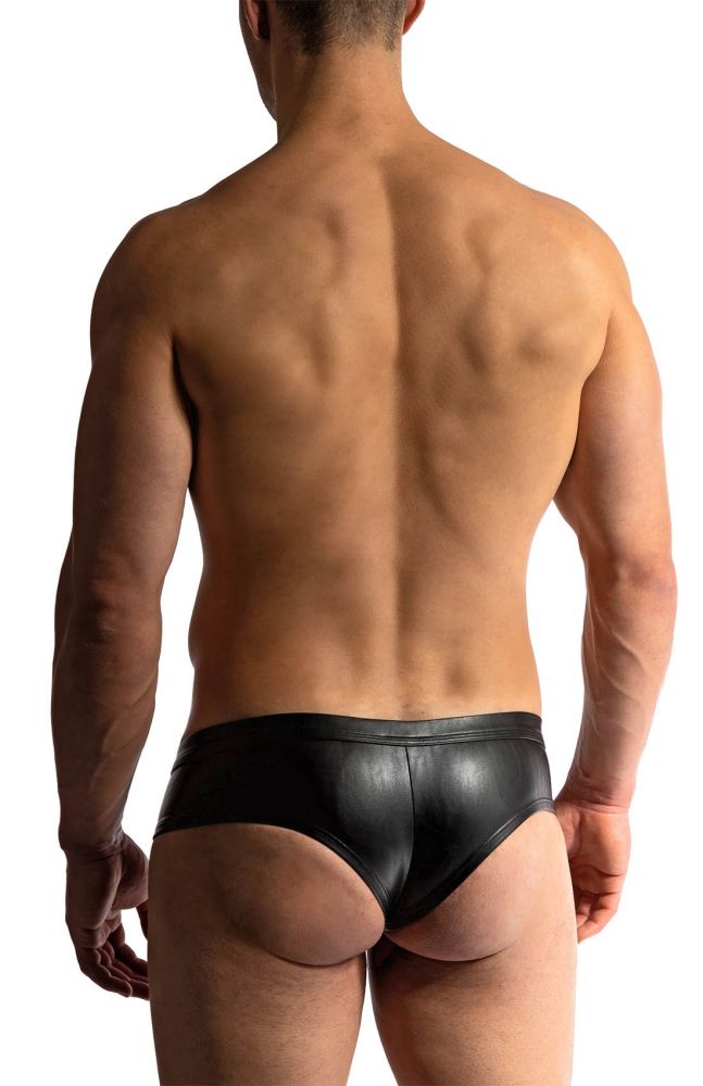 Cheeky Slip M2418 schwarz in Lederoptik mit Fransen