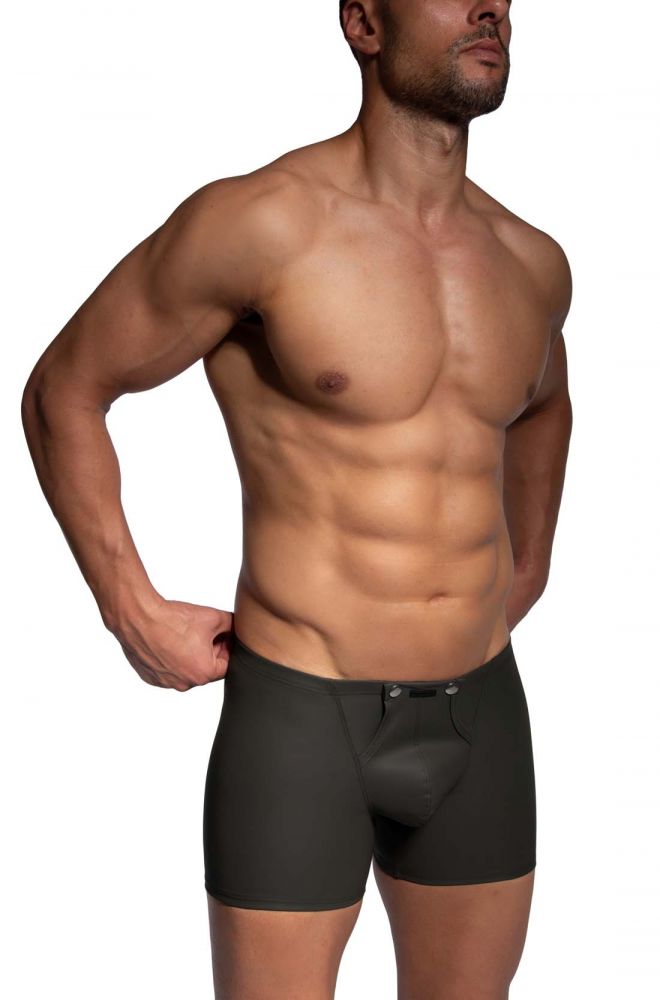 Popper Boxer M2486 Olive in Lederoptik - MANSTORE - Shop Deutschland Noodosz