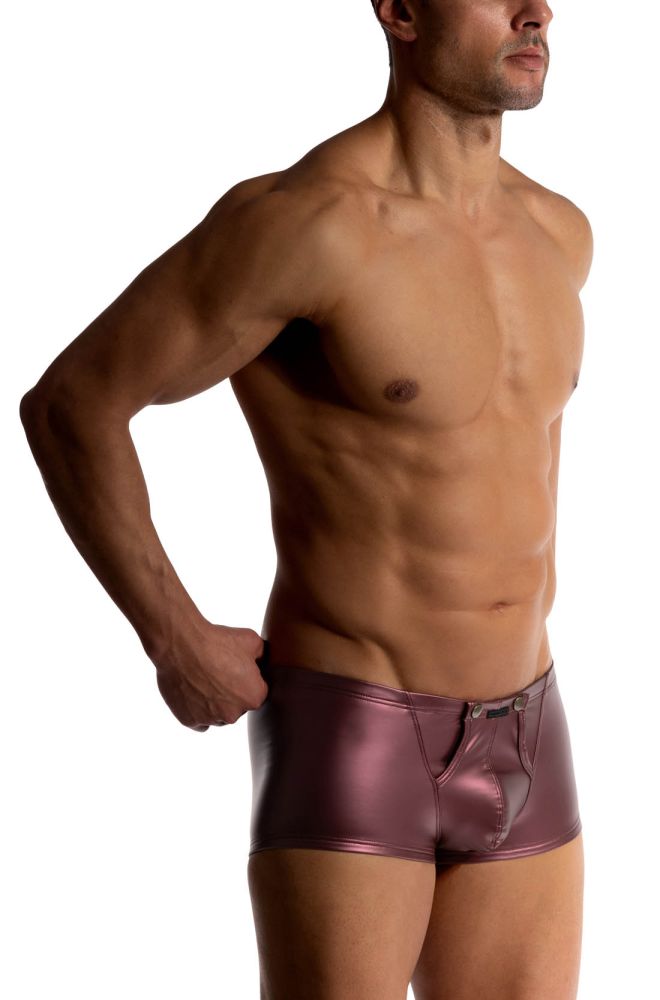 Popper Pants M2510 Bordeaux in Lederoptik mit Druckknöpfen - MANSTORE - Shop Deutschland Noodosz