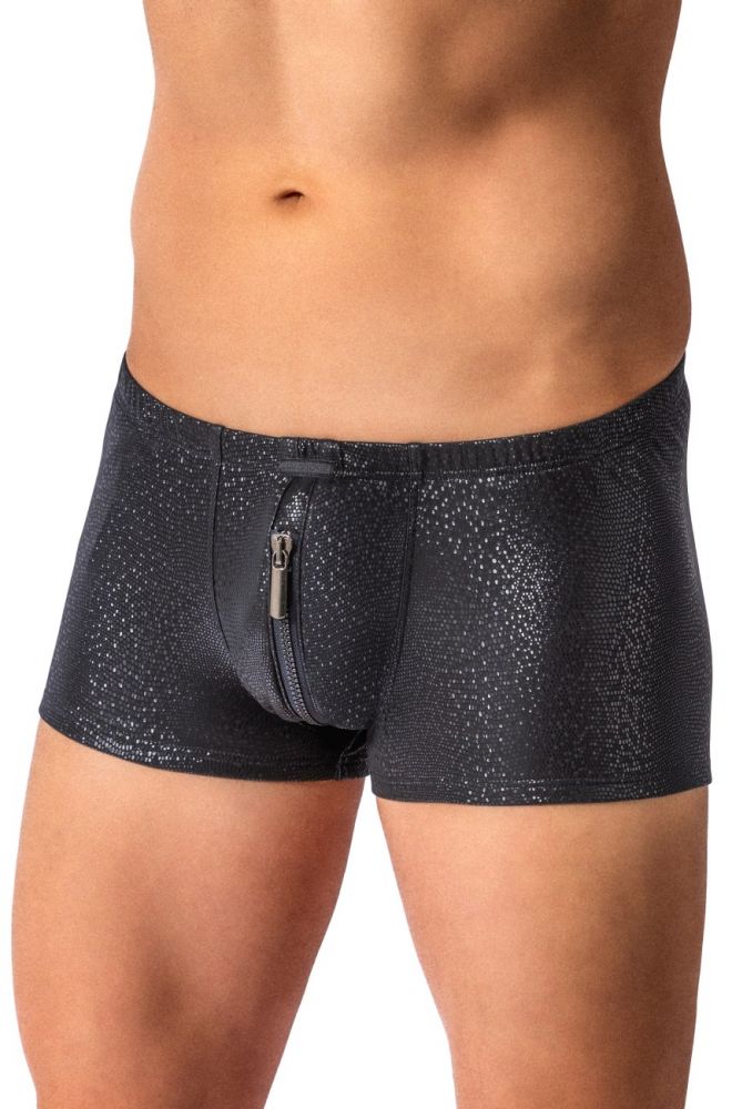 Zipped Pants M2616 – Boxershorts schwarz mit Reißverschluss und Bubble-Struktur - MANSTORE - Shop Deutschland Noodosz