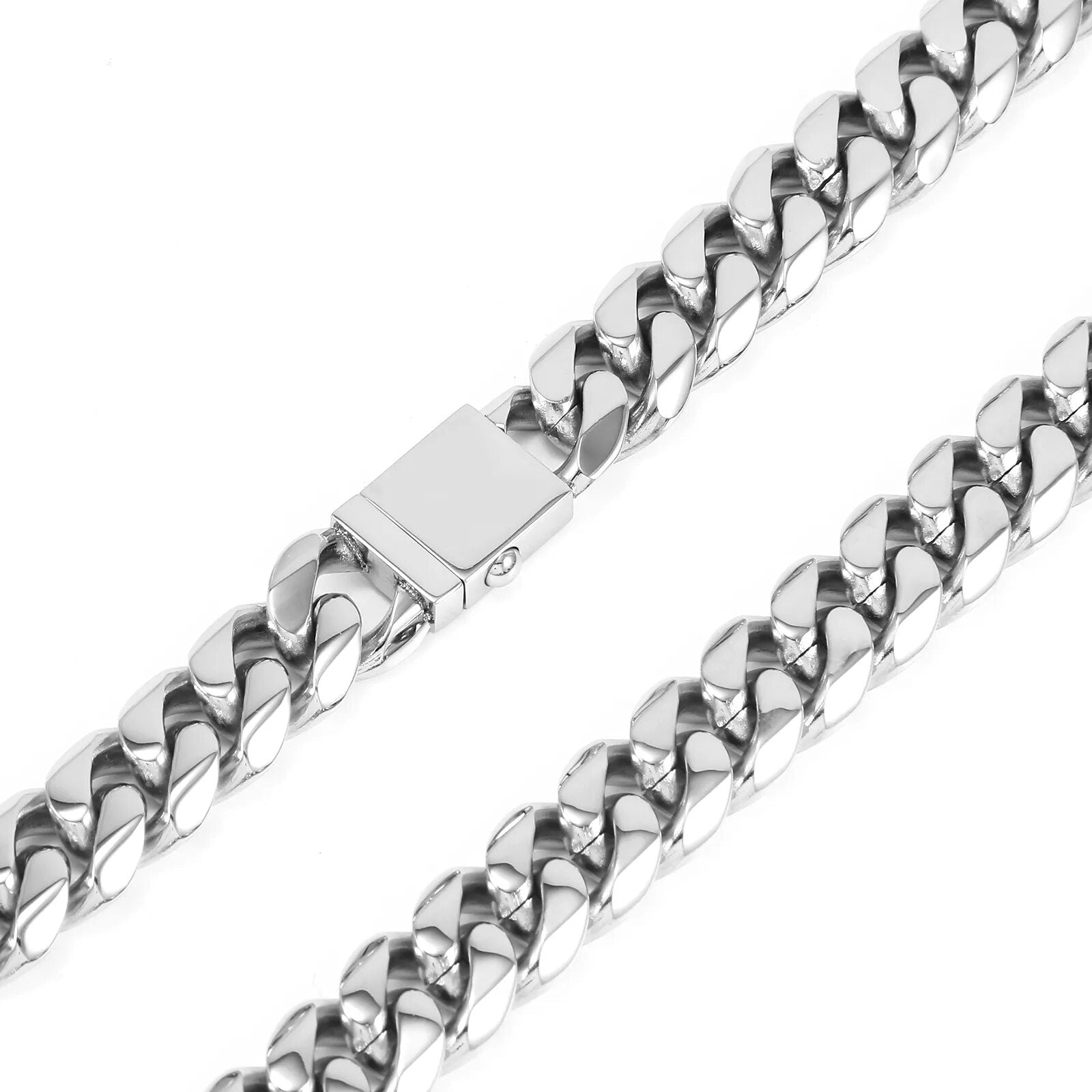 16mm Goldene Miami Curb Cuban Link Kette aus 316L - Edelstahl - Hip Hop Halskette - NiZED - Shop Deutschland Noodosz