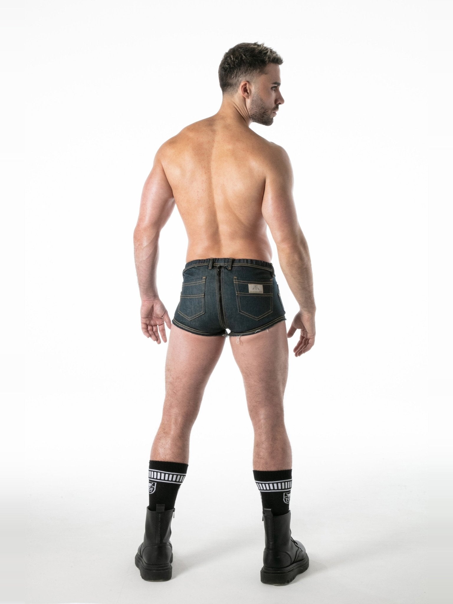 Raw Denim Ful Zip Trunk, Jeans Hotpants - TOF Paris - Shop Deutschland Noodosz
