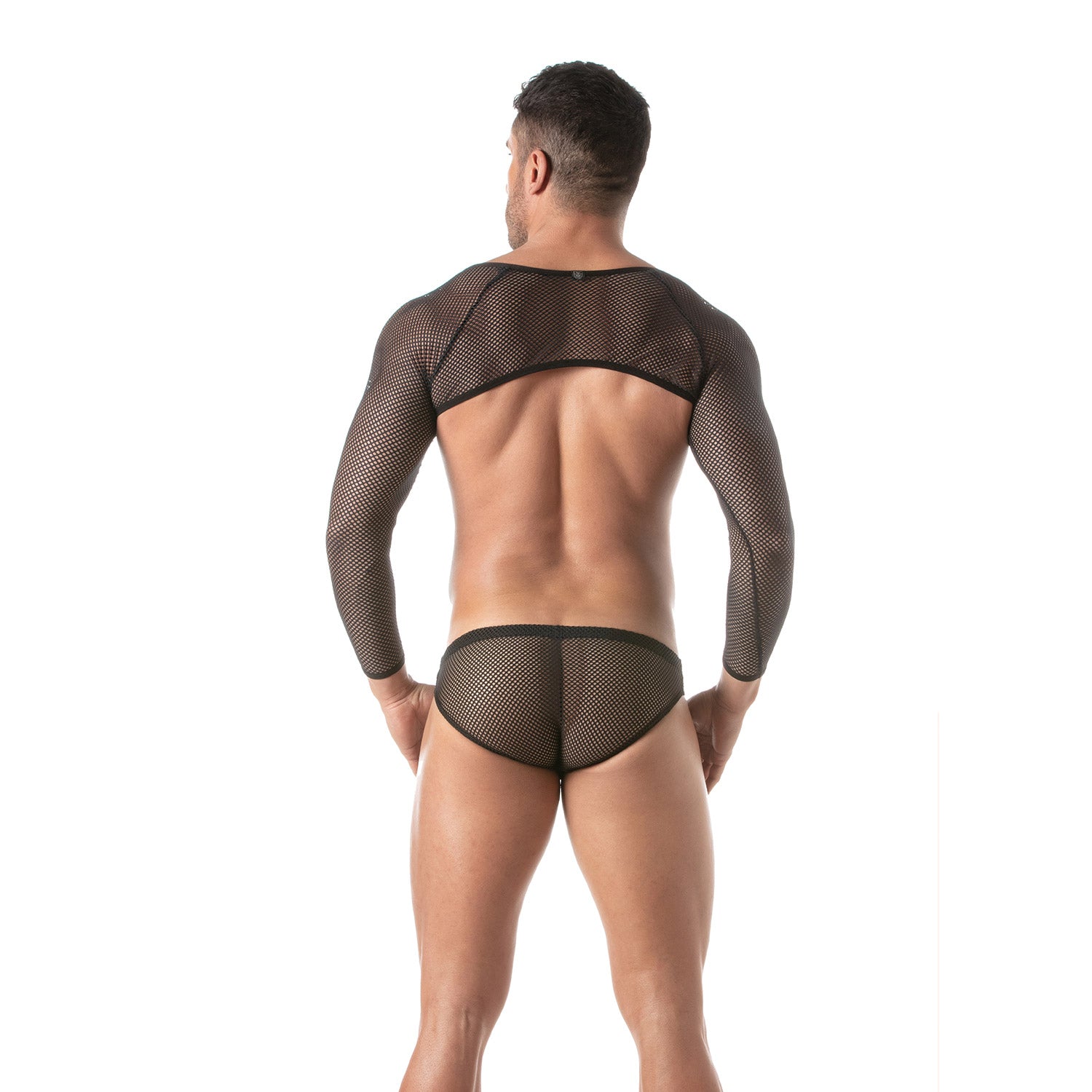 Circuit Bolero aus transparentem Mesh, Schwarz
