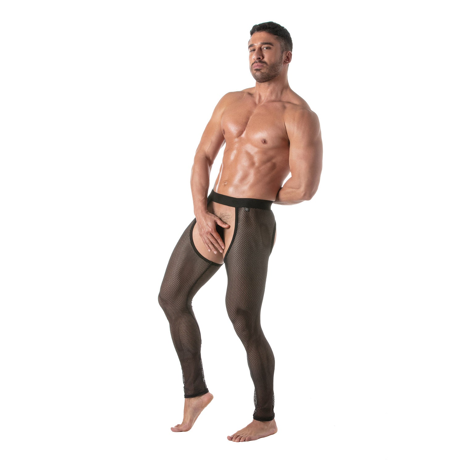 Circuit Fishnet Legging Chaps Black