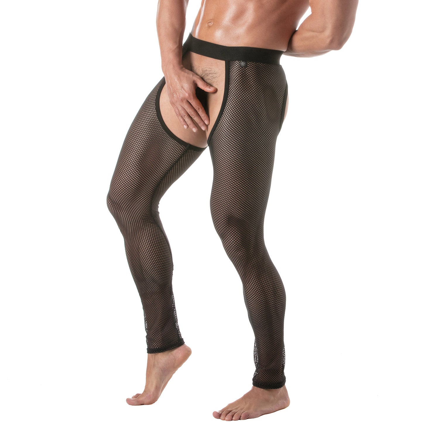 Circuit Fishnet Legging Chaps Black