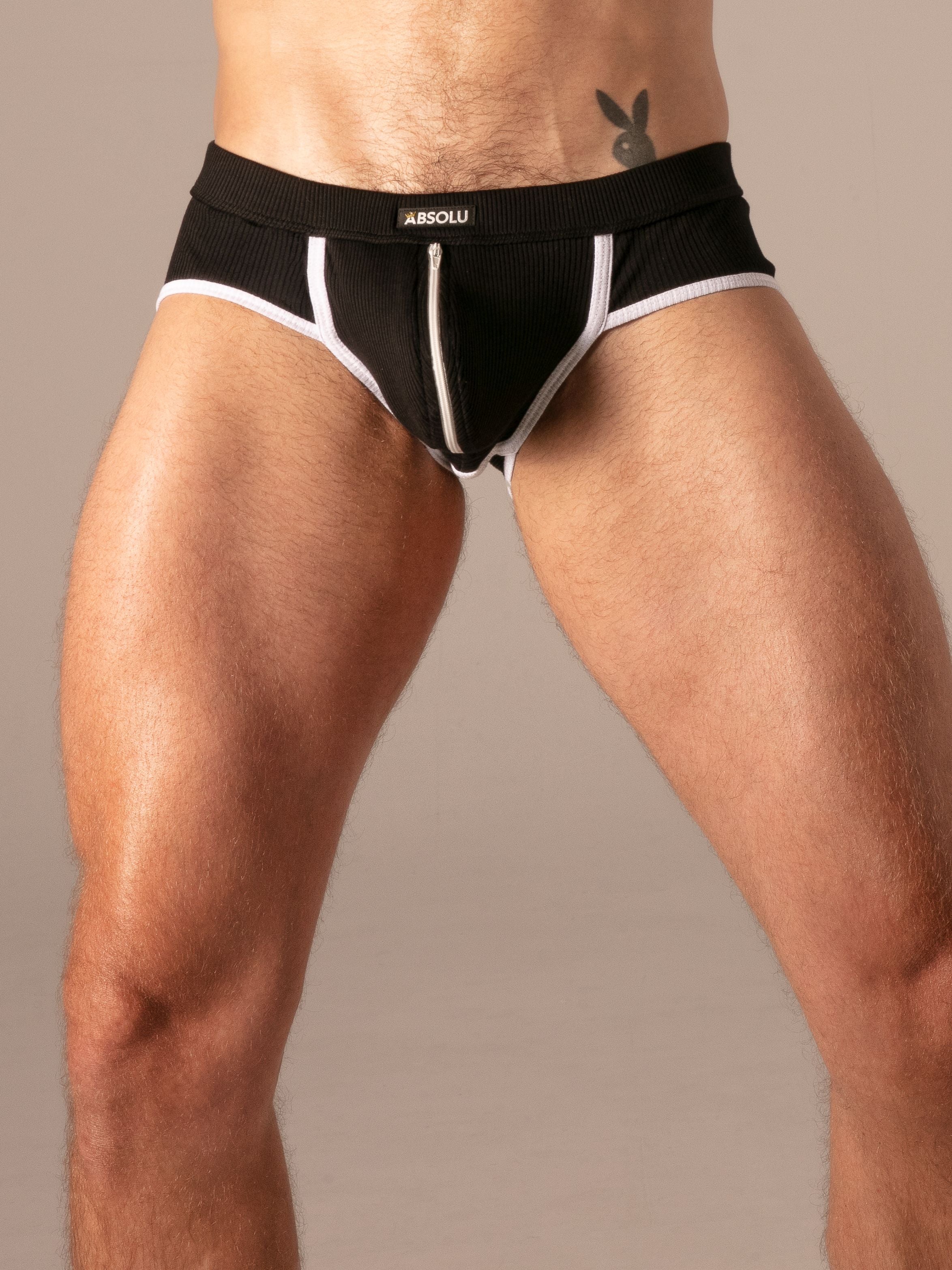 Rib Zip Briefs, Unterhose Slip ouvert