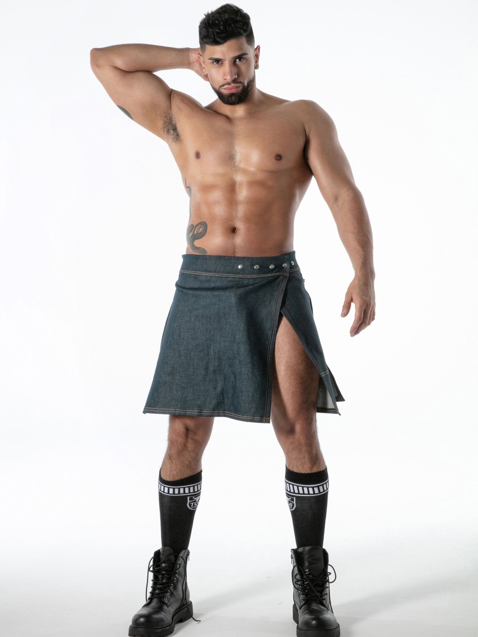 Raw Denim Zip Kilt, Jeans Rocks - TOF Paris - Shop Deutschland Noodosz