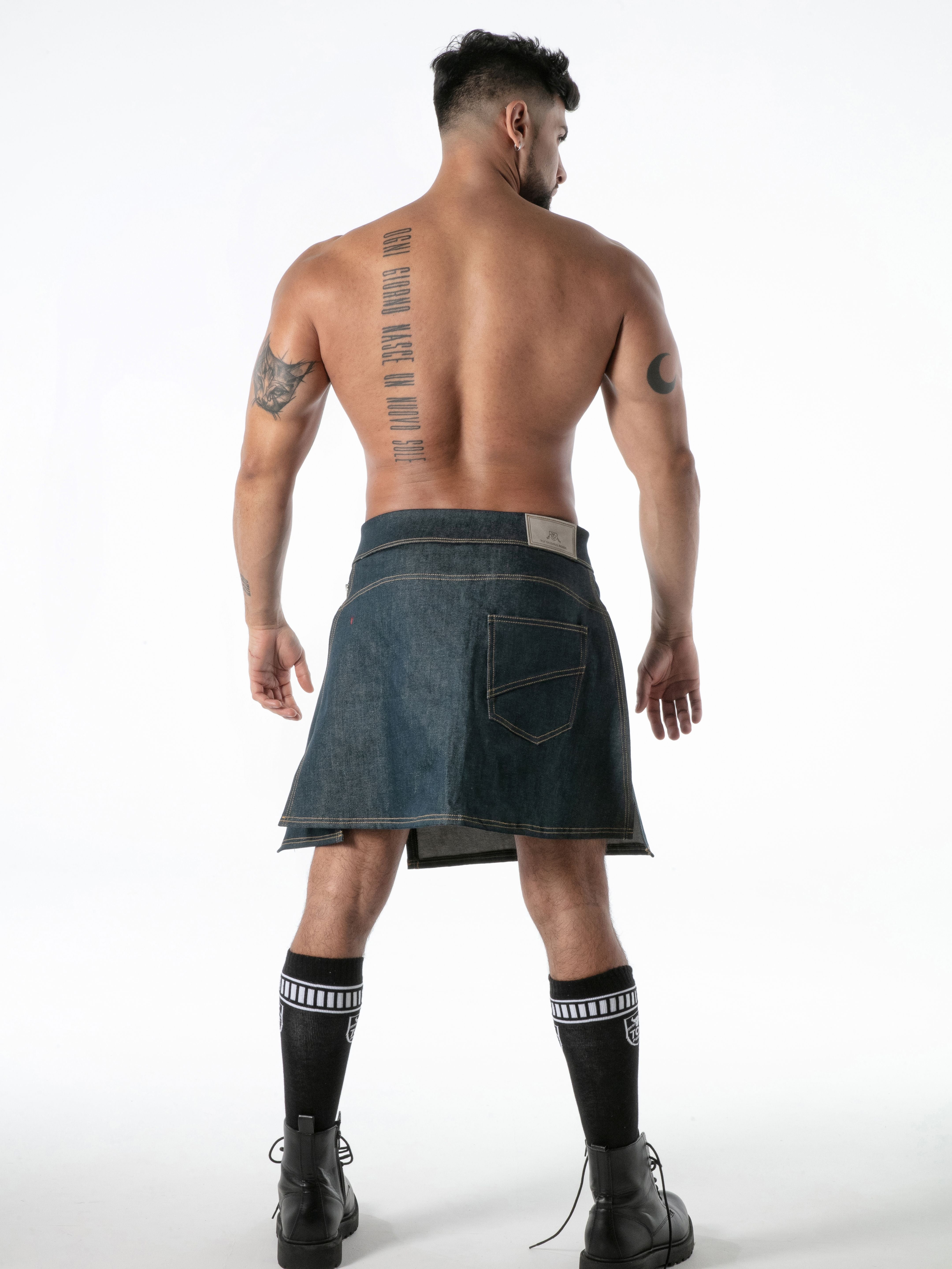 Raw Denim Zip Kilt, Jeans Rocks