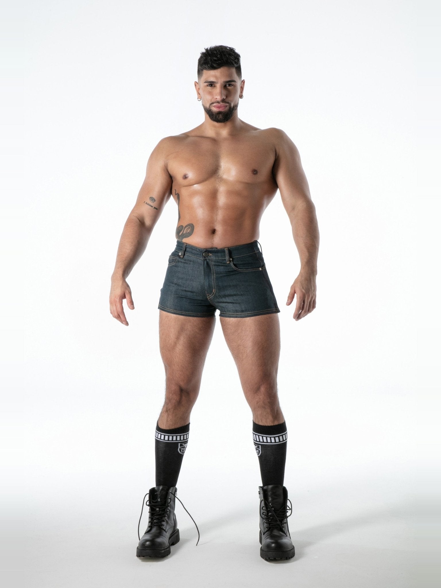 Raw Denim Tear-Away Shorts, kurze Jeanshose - TOF Paris - Shop Deutschland Noodosz