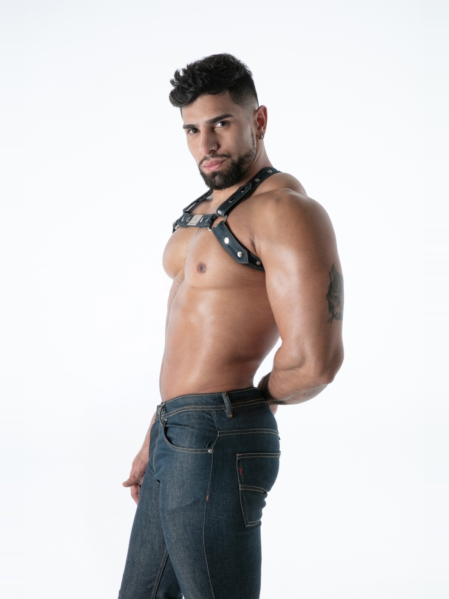 Raw Denim Bulldog Harness - TOF Paris - Shop Deutschland Noodosz