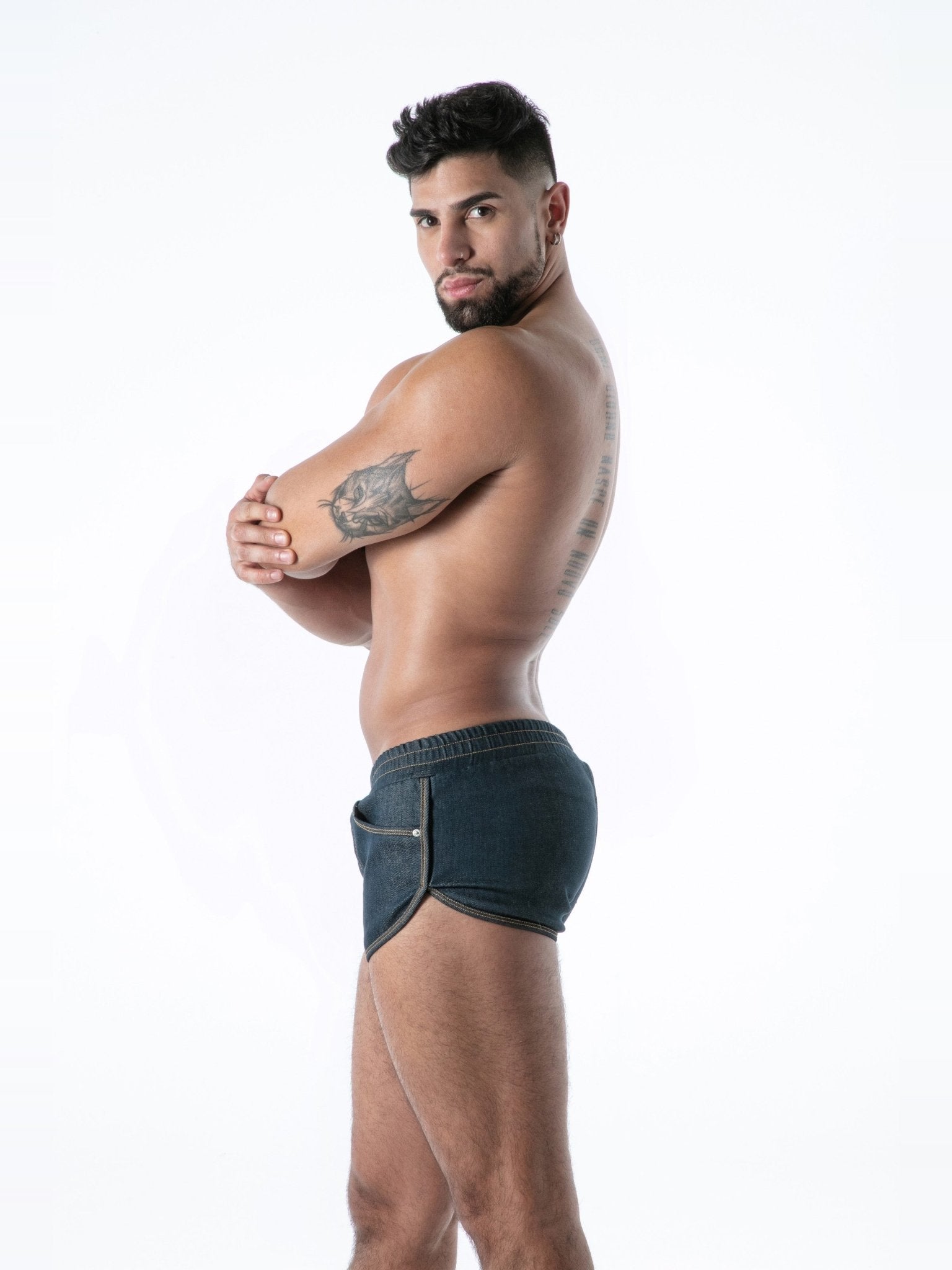 Raw Denim Retro Shorts, kurze Jeanshose - TOF Paris - Shop Deutschland Noodosz