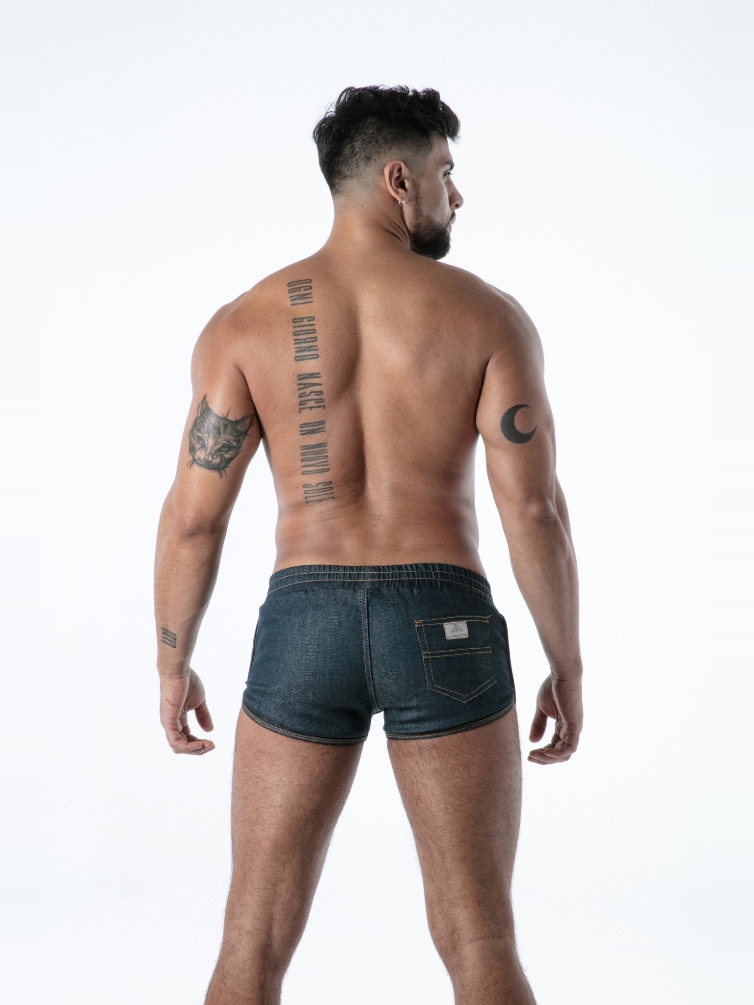 Raw Denim Retro Shorts, kurze Jeanshose - TOF Paris - Shop Deutschland Noodosz