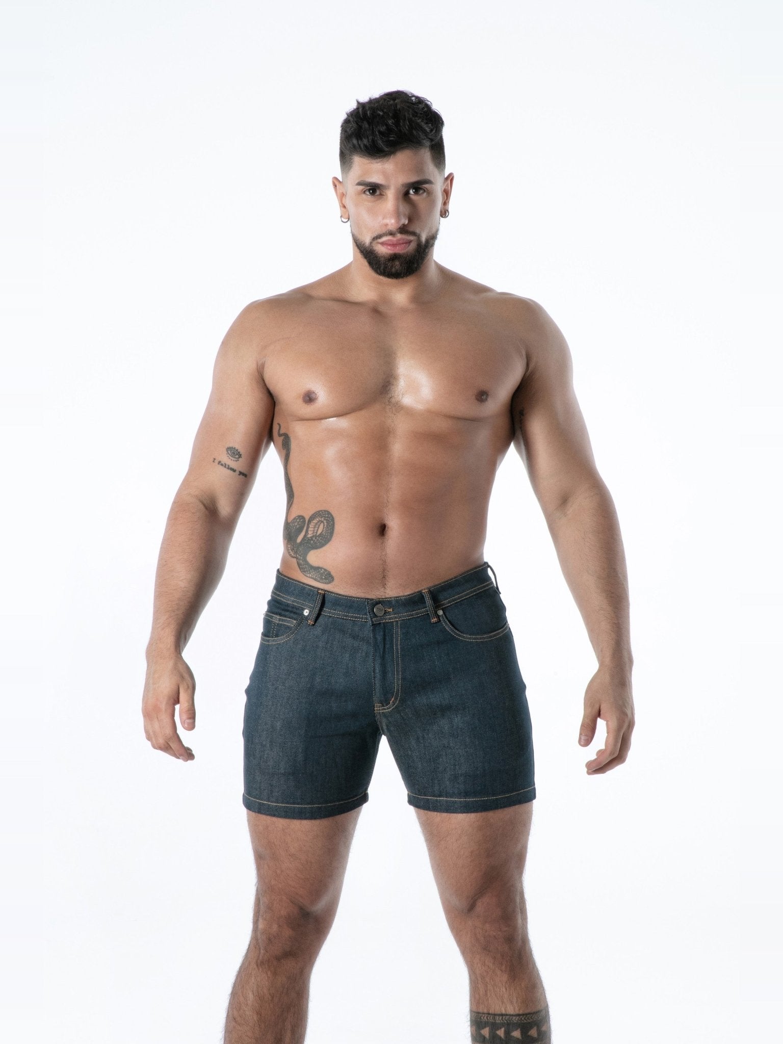 Raw Denim Backless Shorts, kurze Jeanshose - TOF Paris - Shop Deutschland Noodosz