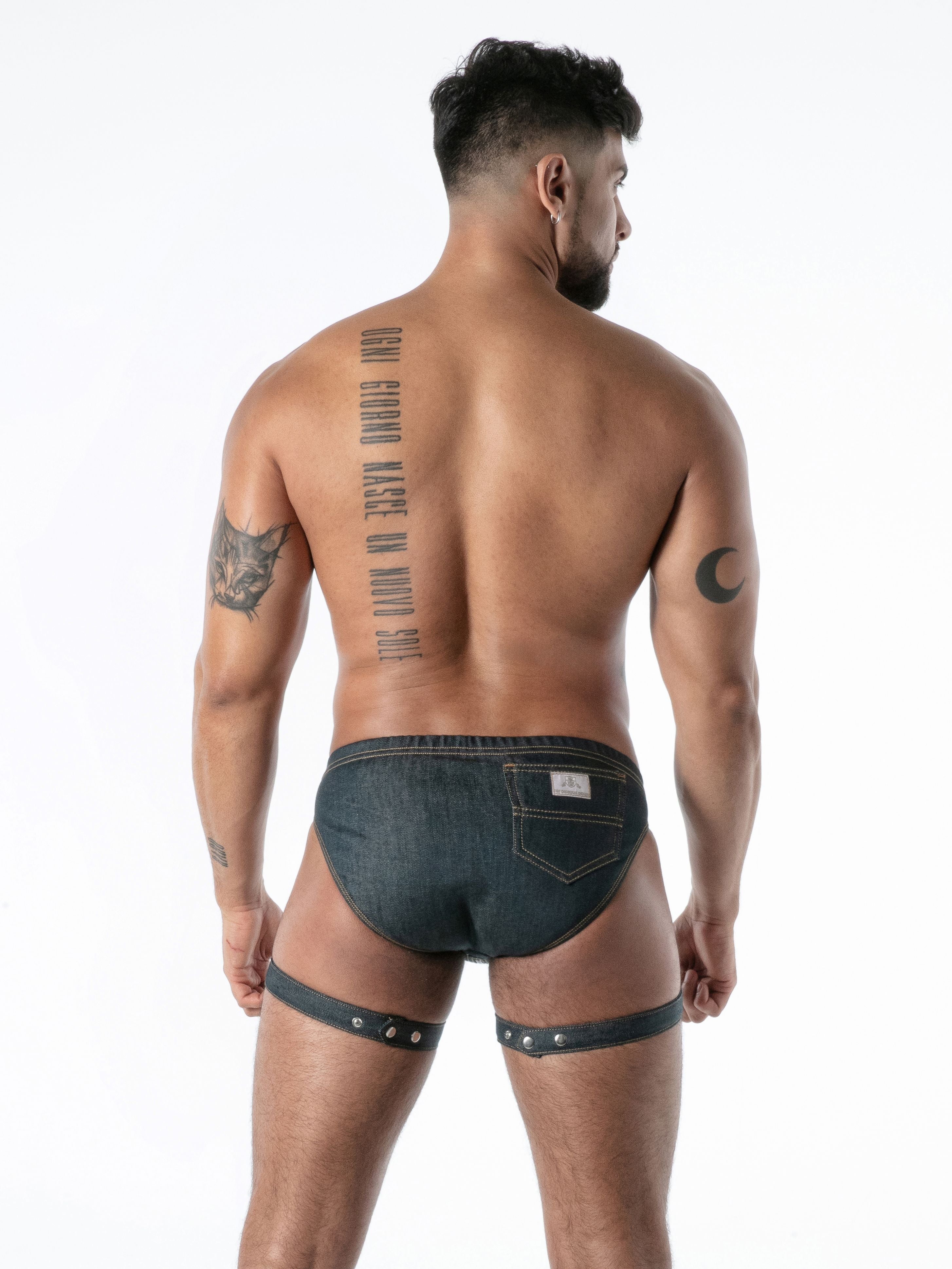 Raw Denim Leg Harness