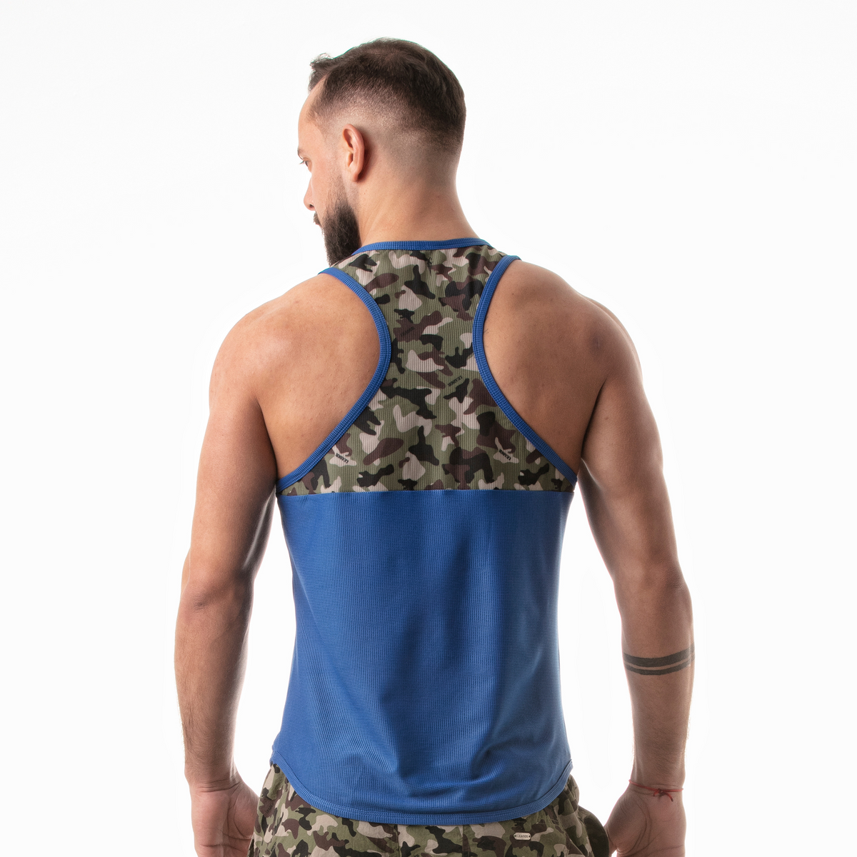 Racer-Tanktop mit Camouflage-Muster, Blau-1
