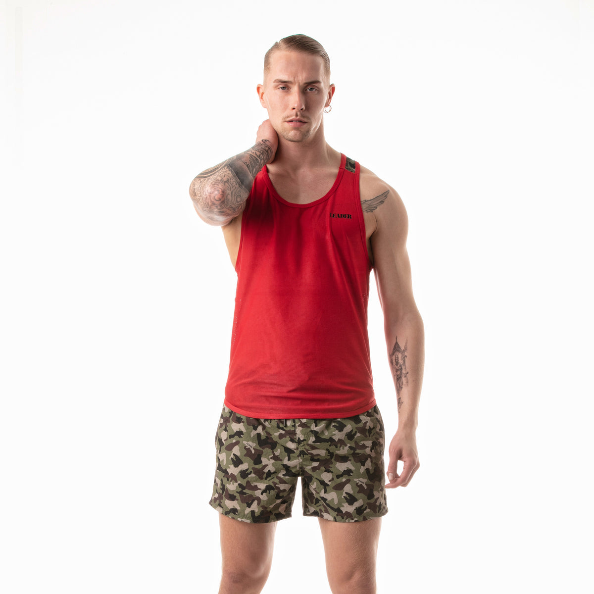 Racer-Tanktop mit Camouflage-Muster, Rot-3