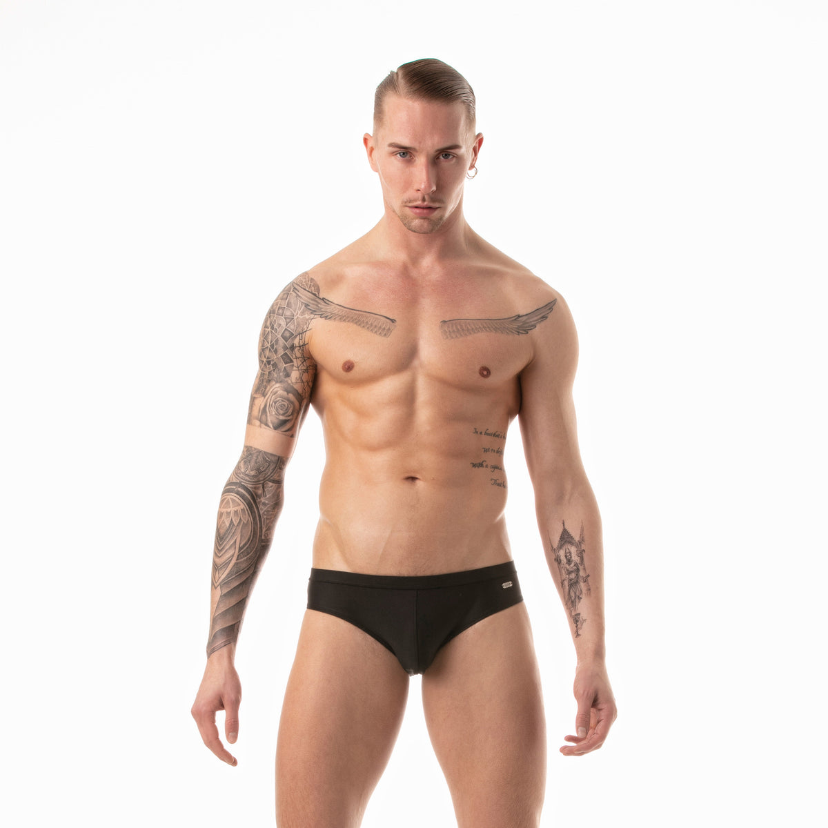 Klassischer Bikini von Swunderwear, Schwarz-2